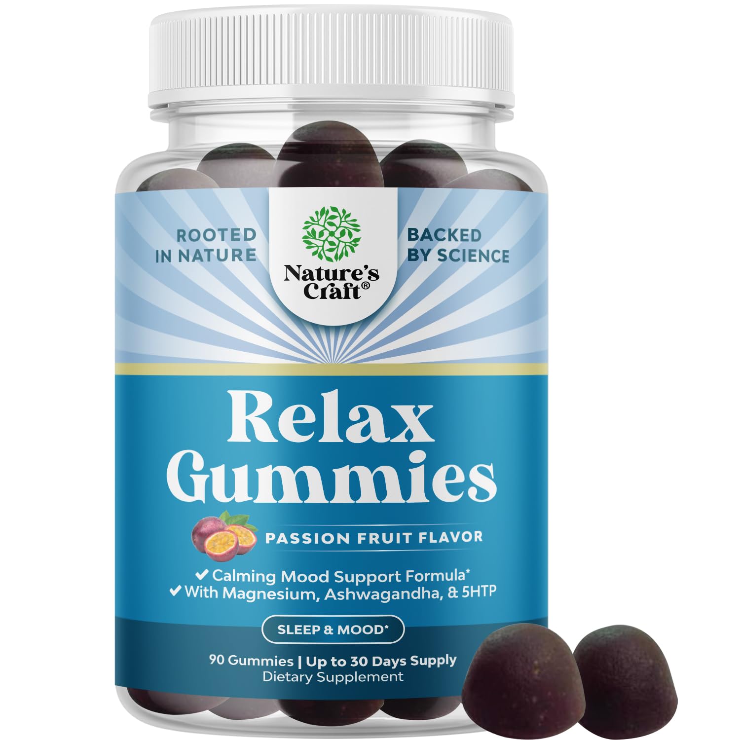 Pure Calm and Relaxing Magnesium Supplement - Magnesium for Stress Support & Rest Ease for Adults - High Absorption Mg Citrate Gummies with L Theanine & Ashwagandha for Muscle Cramps - 90 Count Natures Craft buy supplements canada