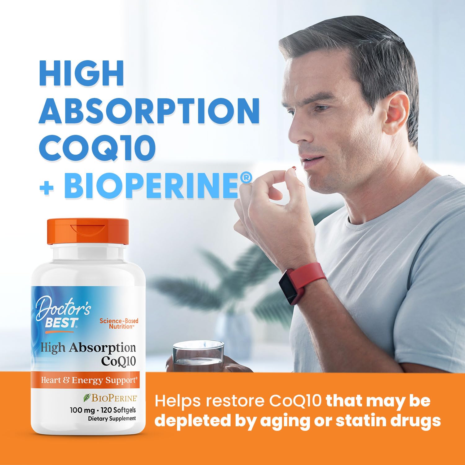 Doctor's Best High Absorption CoQ10 with BioPerine Supplement - Coenzyme Q10 Softgels for Heart Health & Antioxidant Support, Naturally Fermented CoQ10 100mg Doctor's BEST buy supplements canada