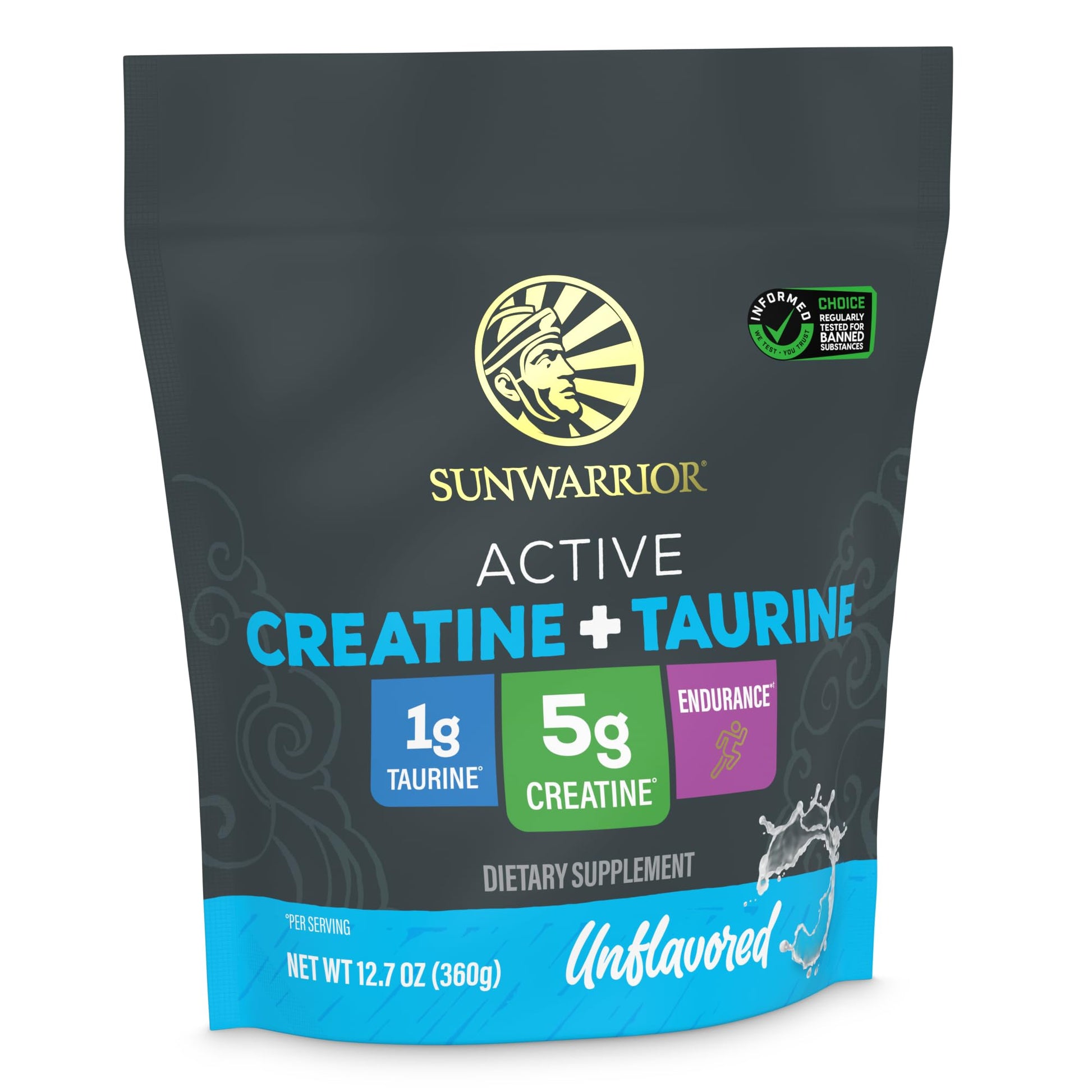 Creatine Monohydrate Powder Taurine Supplement, 5g Creatine Monohydrate 1g Taurine per Serving | Vegan Muscle Strength, Endurance & Recovery Support, Clean Performance Formula | 60 Servings Unflavored Sunwarrior buy supplements canada