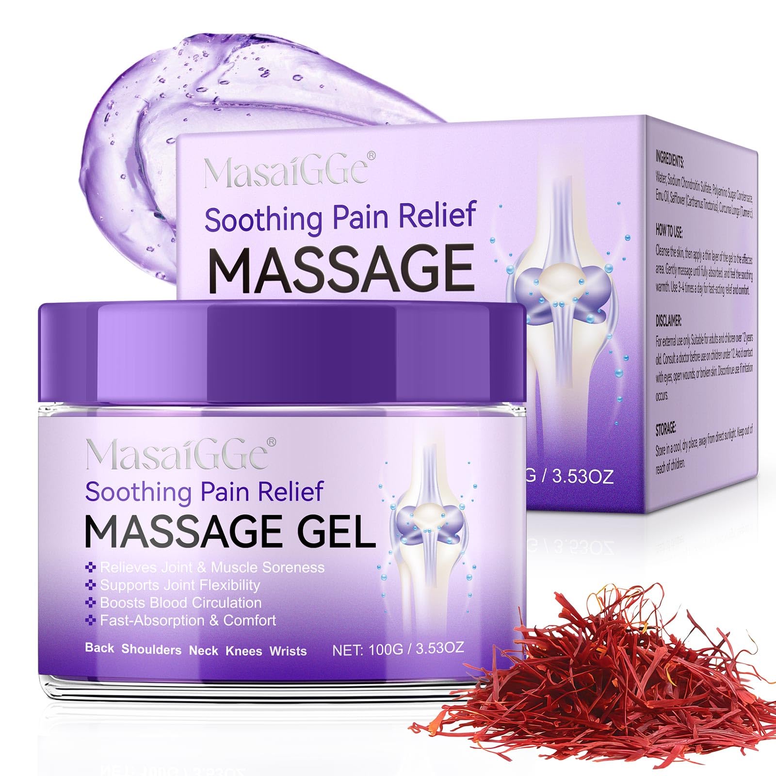 Soothing Massage Gel - Joint Massage Purple Gel, Natural Ingredients & Fast-Absorbing for Soothing Joint, Shoulder, Knee, Back & Muscle Stiffness GTZSXNP buy supplements canada