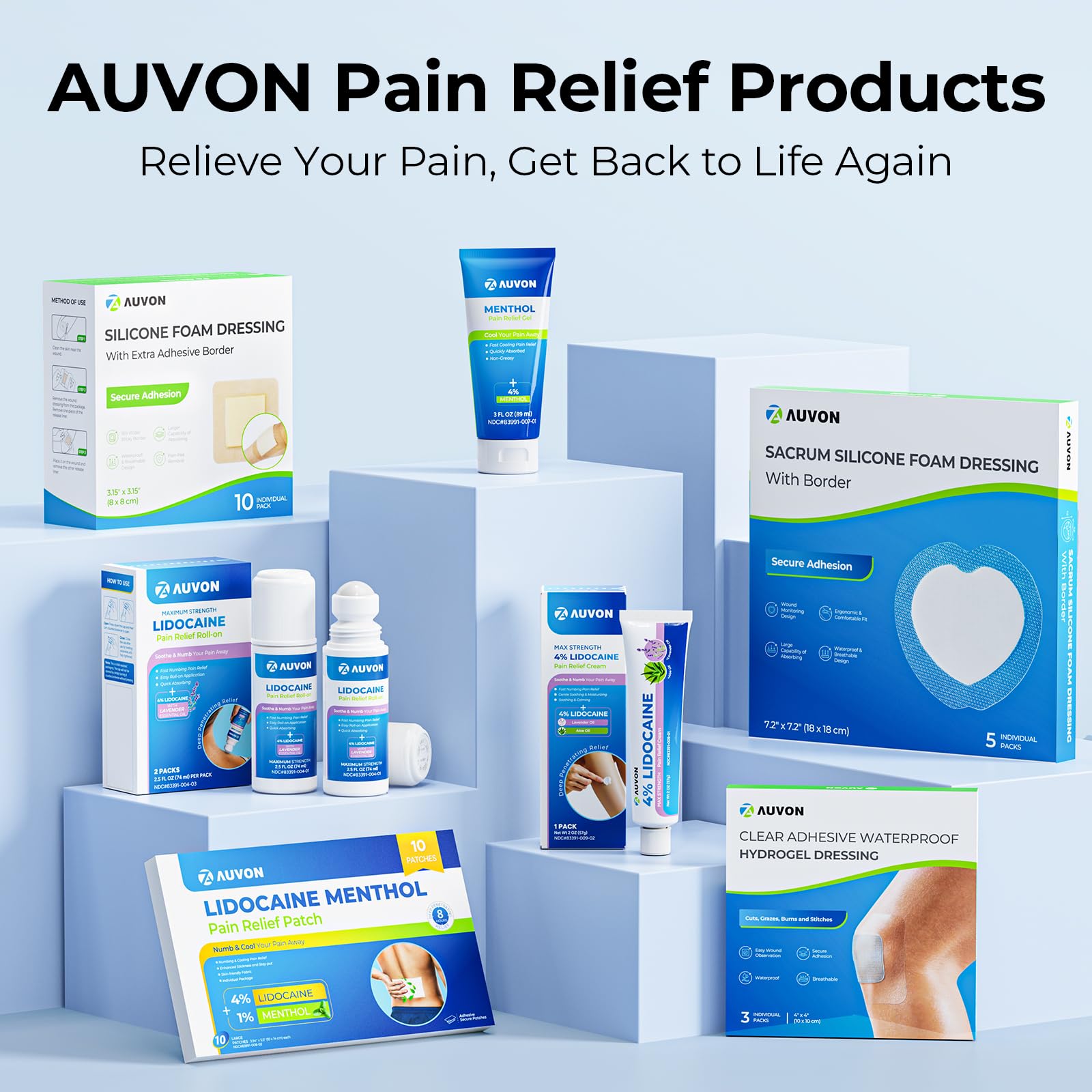 AUVON Menthol Pain Relief Gel for Chronic Joint & Back Pain, Arthritis Pain Reliever for Muscle Pain Relief, Fast-Acting Menthol Cooling Gel Soothes Knee, Hip, Shoulder, Neck Pain, 3 FL OZ Per Pack AUVON buy supplements canada
