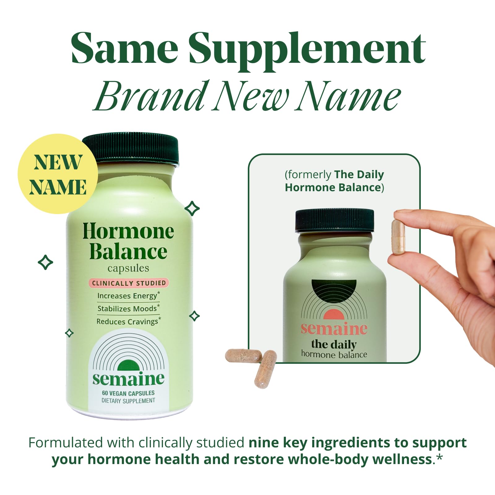 Semaine Hormone Balance – Clearer Skin, Enhanced Moods, Deeper Sleep & Happier Hormones. Hormone-Free, Vegan Capsule, Multi-Symptom Support (60 ct) Semaine buy supplements canada