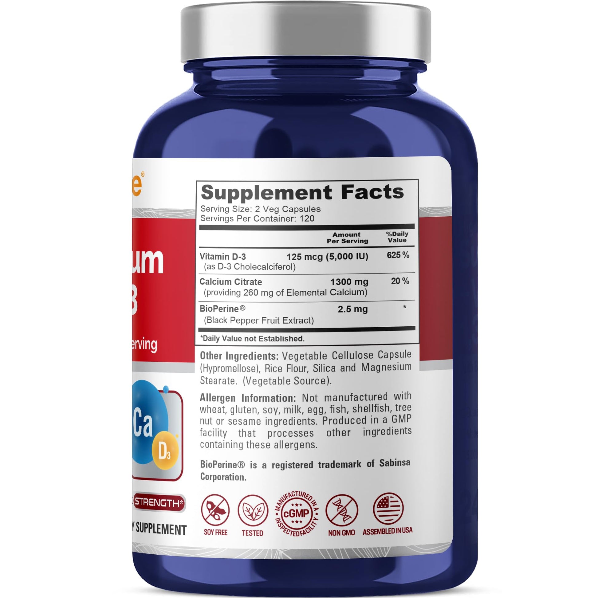 NusaPure Super Calcium with Vitamin D 3 & Calcium Citrate - Suitable for Vegetarian/Vegan, Non - GMO - 1300mg - 240 Capsules NusaPure buy supplements canada