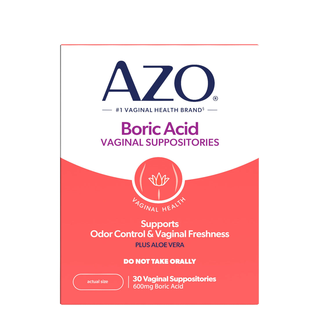 AZO® Boric Acid Vaginal Suppositories for Women, Helps Support Odor Control with Clinically Studied Boric Acid, Non-GMO, 30 Count AZO buy supplements canada