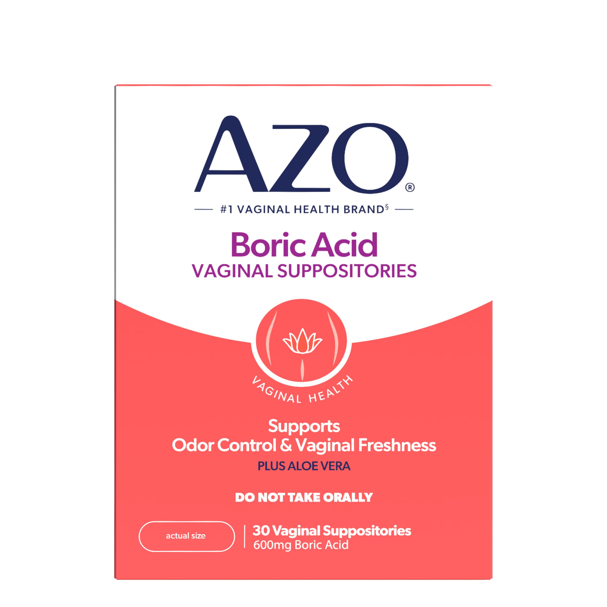 AZO® Boric Acid Vaginal Suppositories for Women, Helps Support Odor Control with Clinically Studied Boric Acid, Non-GMO, 30 Count AZO buy supplements canada