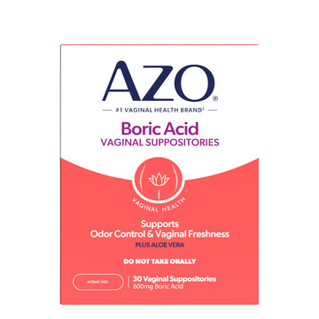 AZO® Boric Acid Vaginal Suppositories for Women, Helps Support Odor Control with Clinically Studied Boric Acid, Non-GMO, 30 Count AZO buy supplements canada