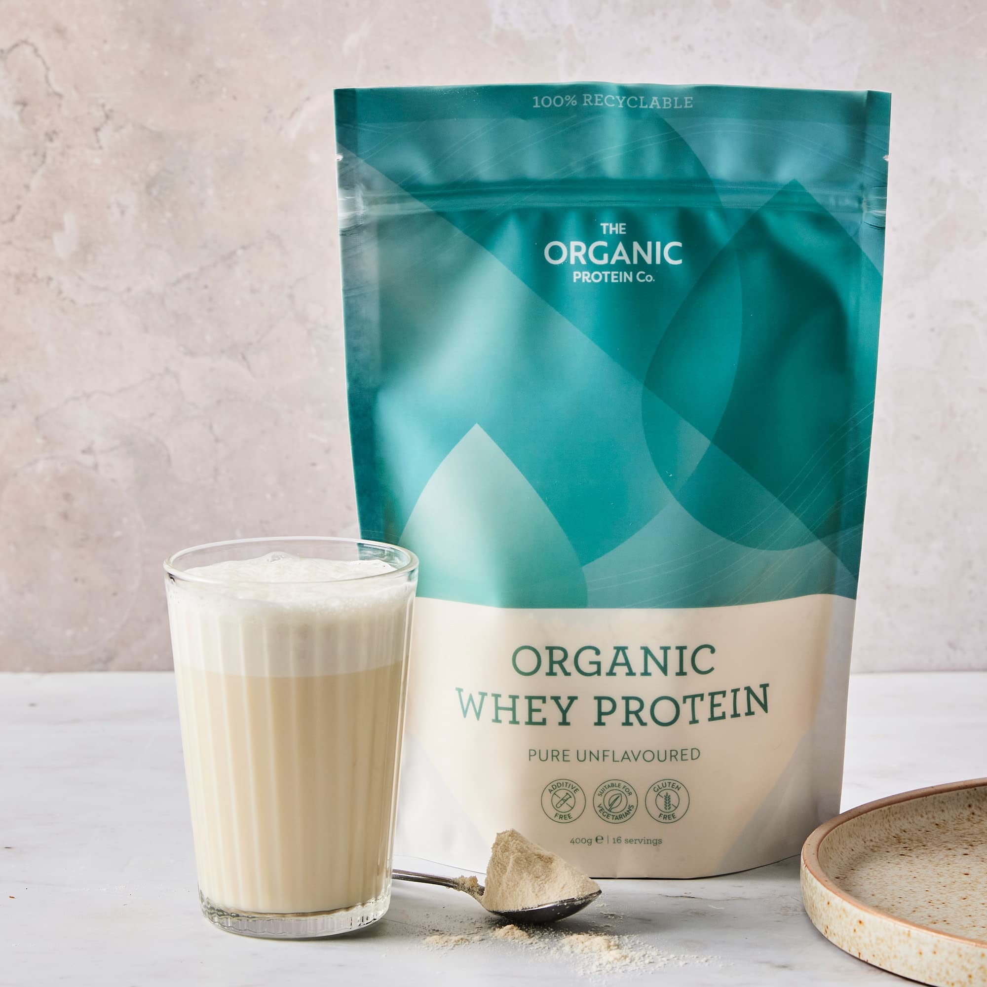 The Organic Protein Co. - Pure Unflavoured Organic Whey Protein Powder | SOYA & Gluten Free w The Organic Protein Company buy supplements canada
