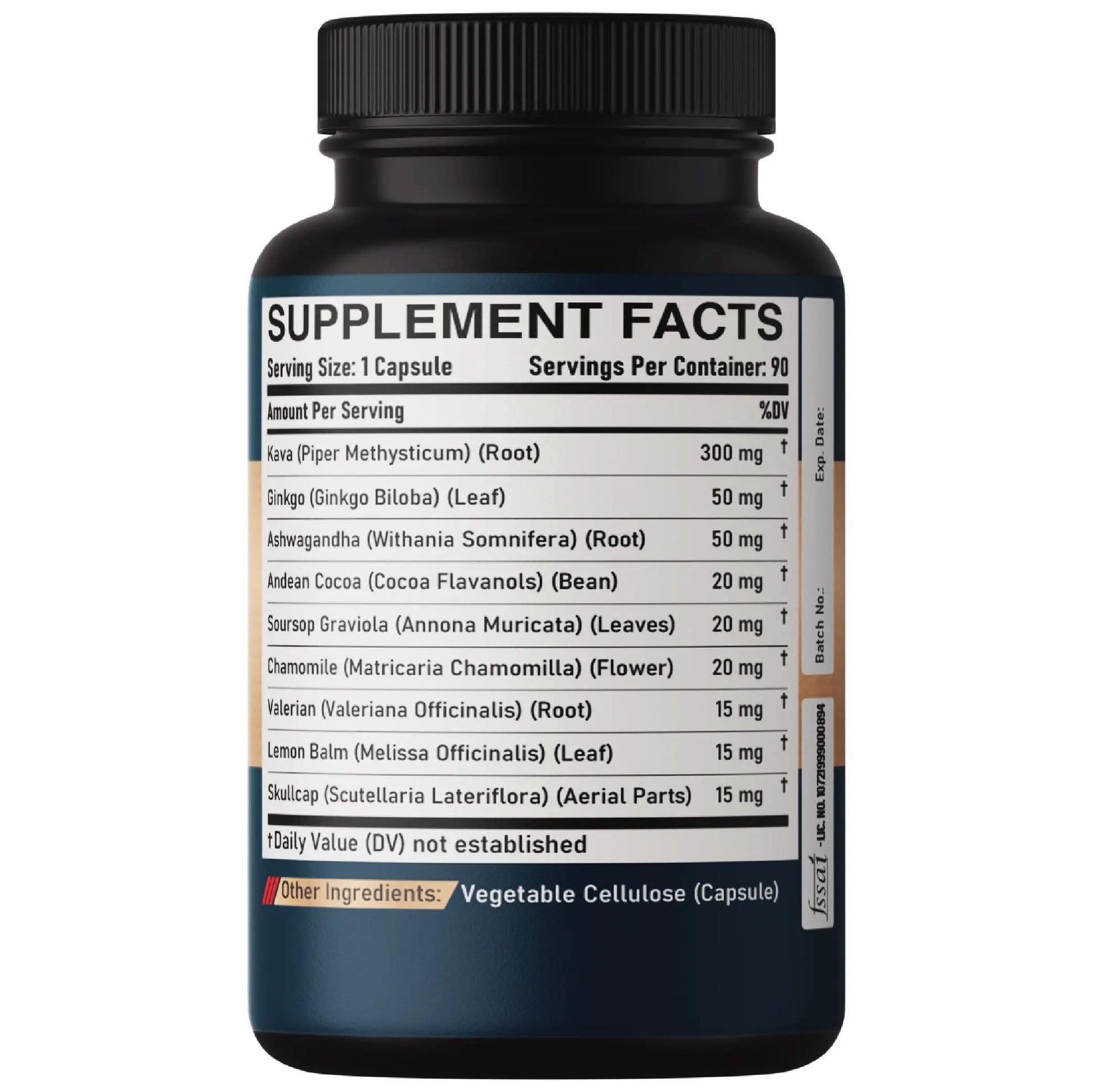DEDICAD Kava Kava Capsules - 3 Month Supply - 9 Herbs with Ginkgo Biloba, Ashwagandha Root, Andean Cocoa, Graviola Leaf, Chamomile, Valerian, Lemon Balm & Skullcap - Support Mood & Immune - 90 Pills DEDICAD buy supplements canada