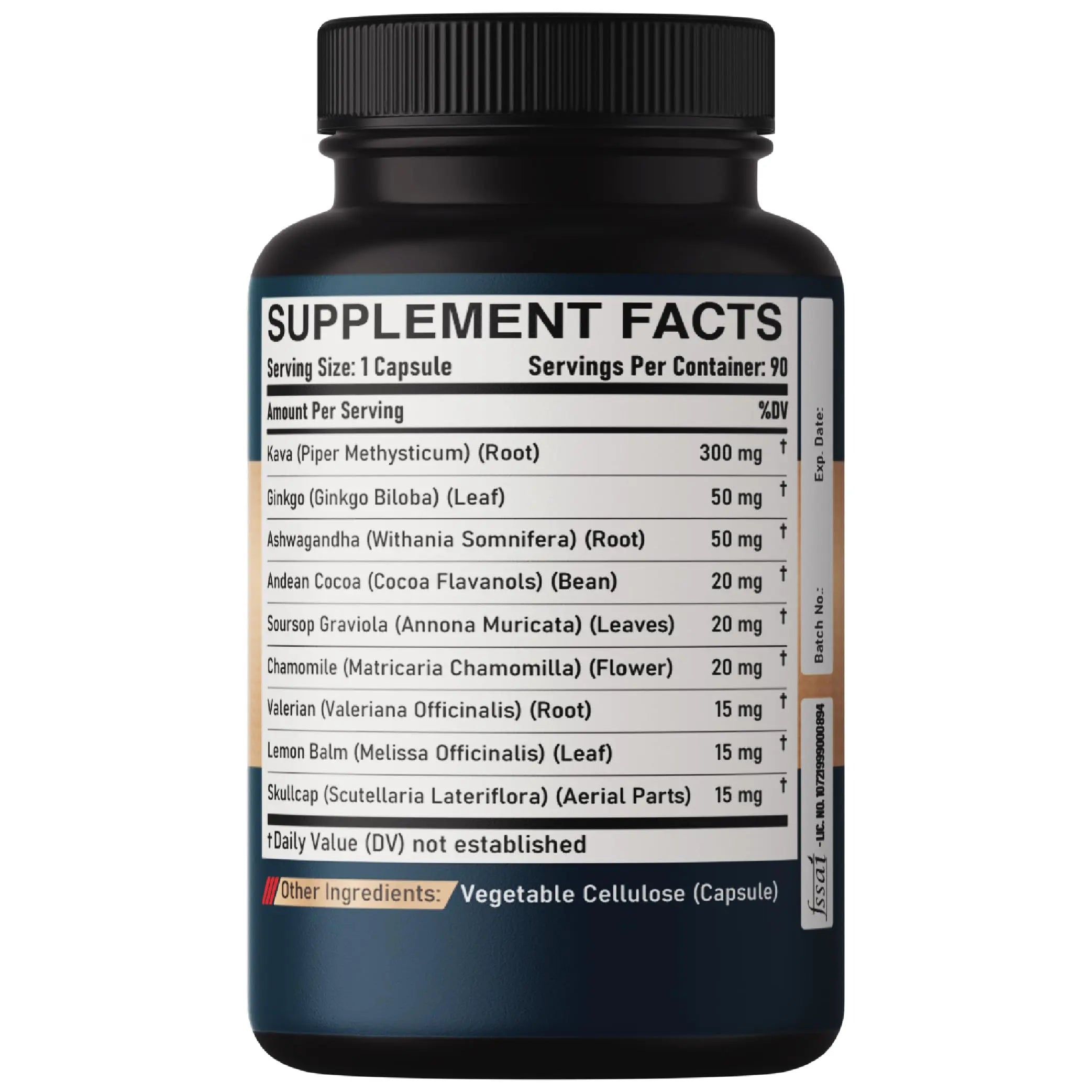DEDICAD Kava Kava Capsules - 3 Month Supply - 9 Herbs with Ginkgo Biloba, Ashwagandha Root, Andean Cocoa, Graviola Leaf, Chamomile, Valerian, Lemon Balm & Skullcap - Support Mood & Immune - 90 Pills DEDICAD buy supplements canada