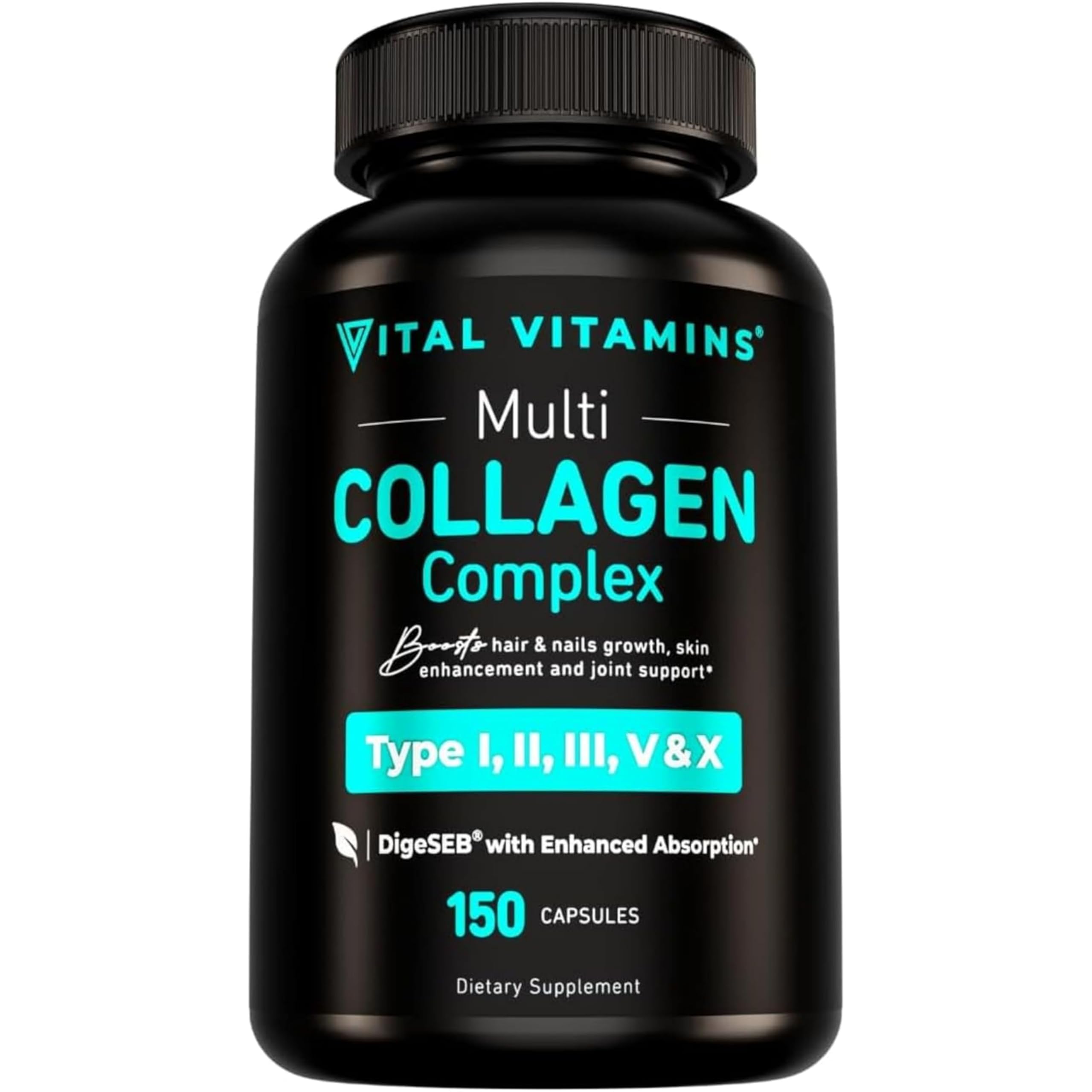 Vital Vitamins Multi Collagen for Women & Men - Type I, II, III, V, X - Grass Fed, Non-GMO - 150 Capsules Vital Vitamins buy supplements canada