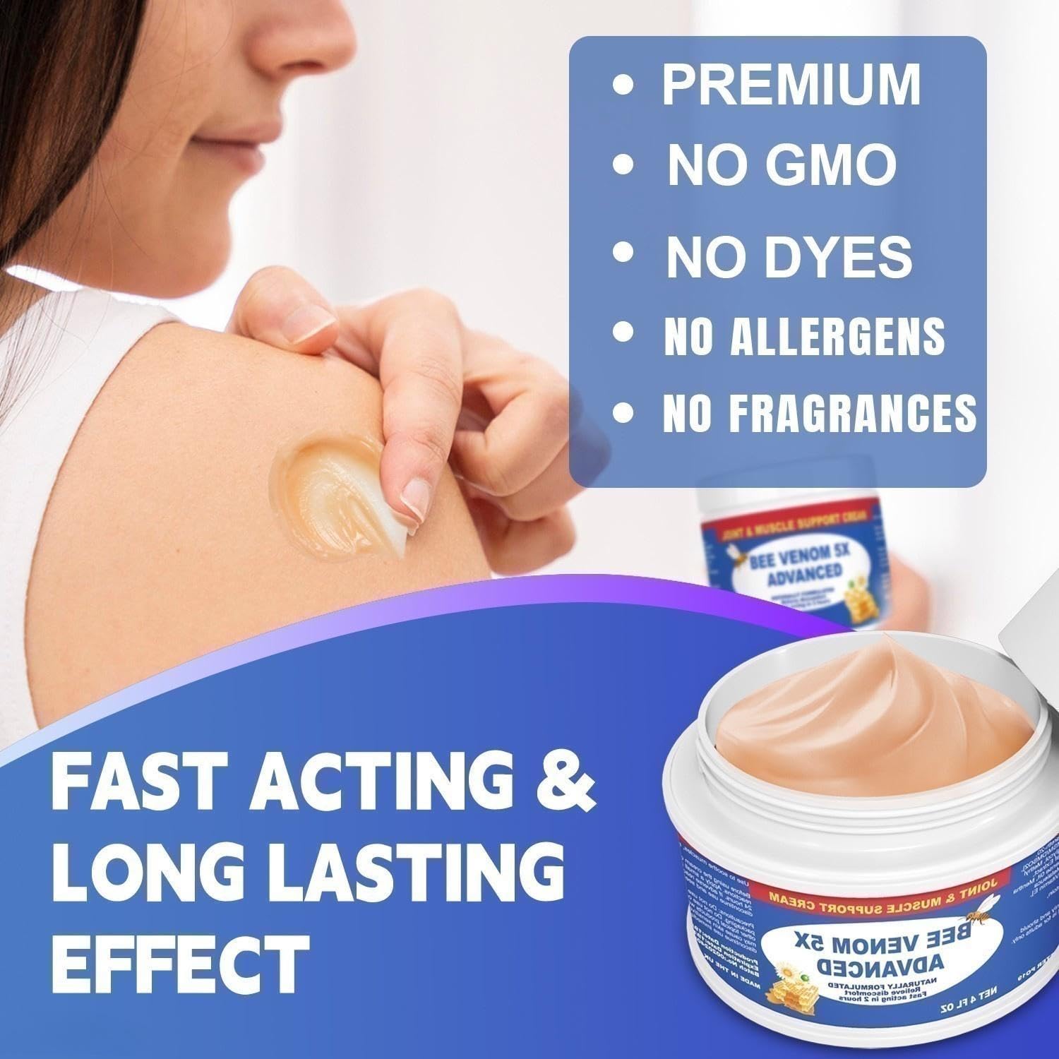 JOYFULART Zealand Bee Venom Serum Gel, Professional for Joint, Muscle, Bone Cream, 24h Fast Release, Soothing Powerful for Back, Neck, Hand, Foot, Knee, Muscle, Shoulder, Hip, Nerve JOYFULART buy supplements canada