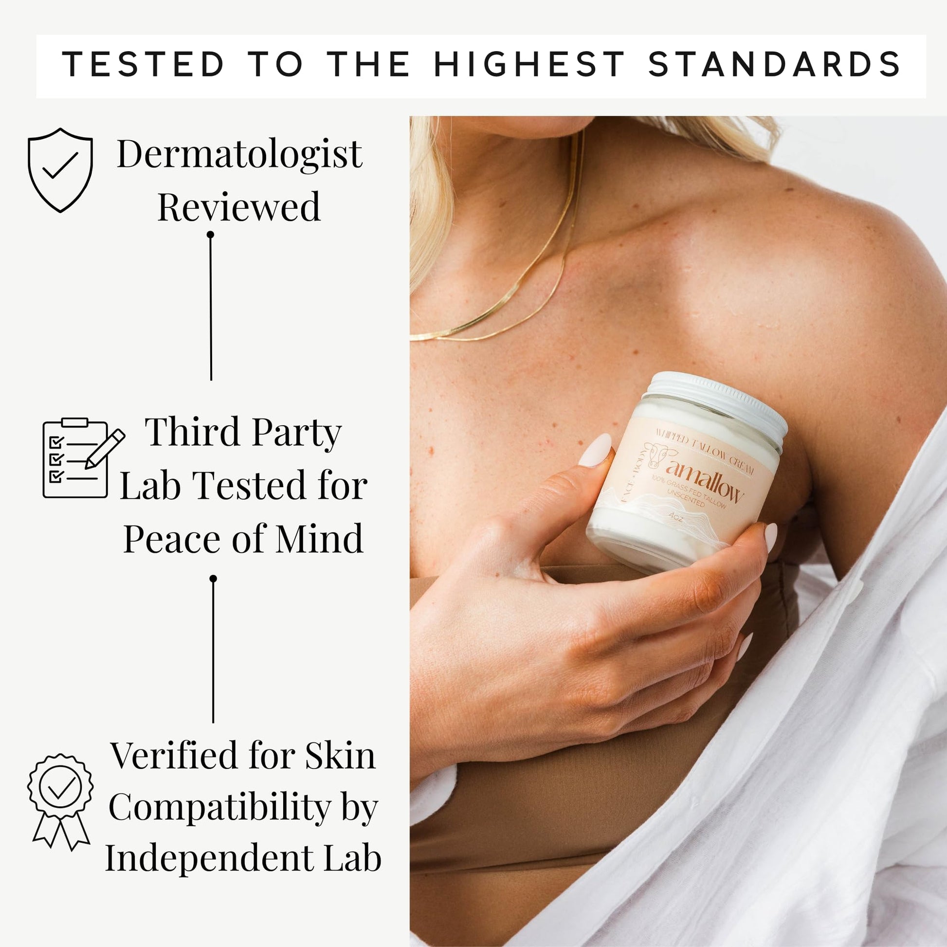 Amallow 100% Grass Fed Beef Tallow for Skin Care - Face + Body - Whipped Moisturizer for Sensitive Skin - Natural Lotion, 4 FL. oz. (Unscented) Amallow buy supplements canada