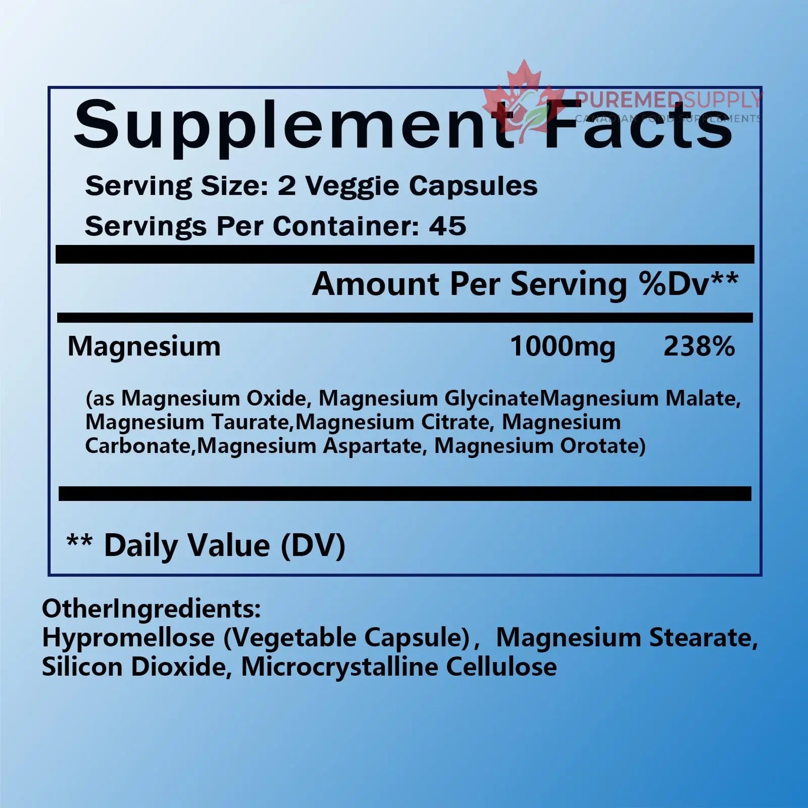 Magnesium Complex Supplement - 8 Elemental Magnesium 1000mg - Glycinate, Citrate, Malate, Taurate Chelated | Easy Absorption, Energy Support | Vegan Non-GMO, 90 Capsules (1pc) KFUKFU buy supplements canada