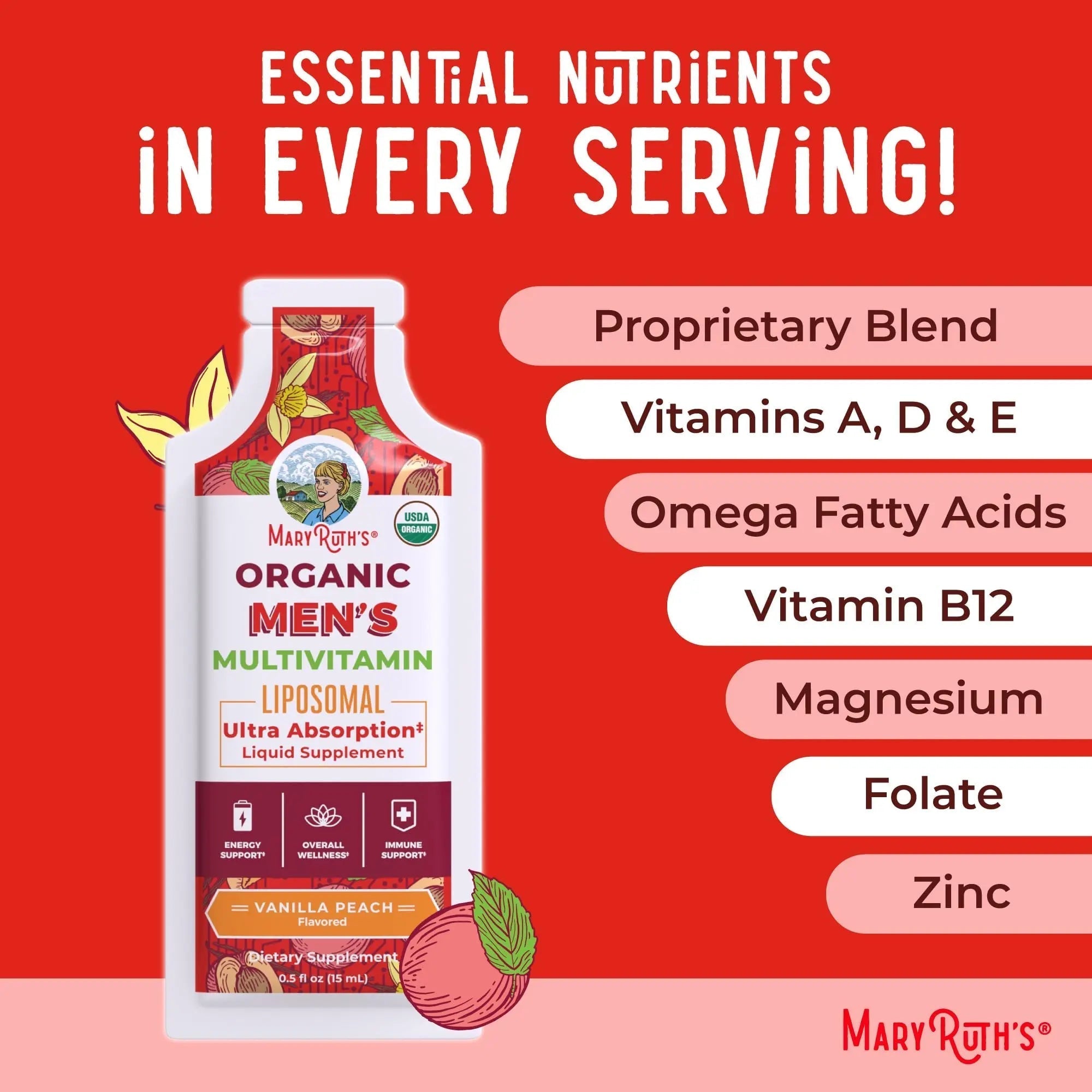 MaryRuth Organics Multivitamin for Men | USDA Organic | Sugar Free Mens Multivitamin Liposomal | Liquid Vitamins for Men | MARYRUTH'S buy supplements canada