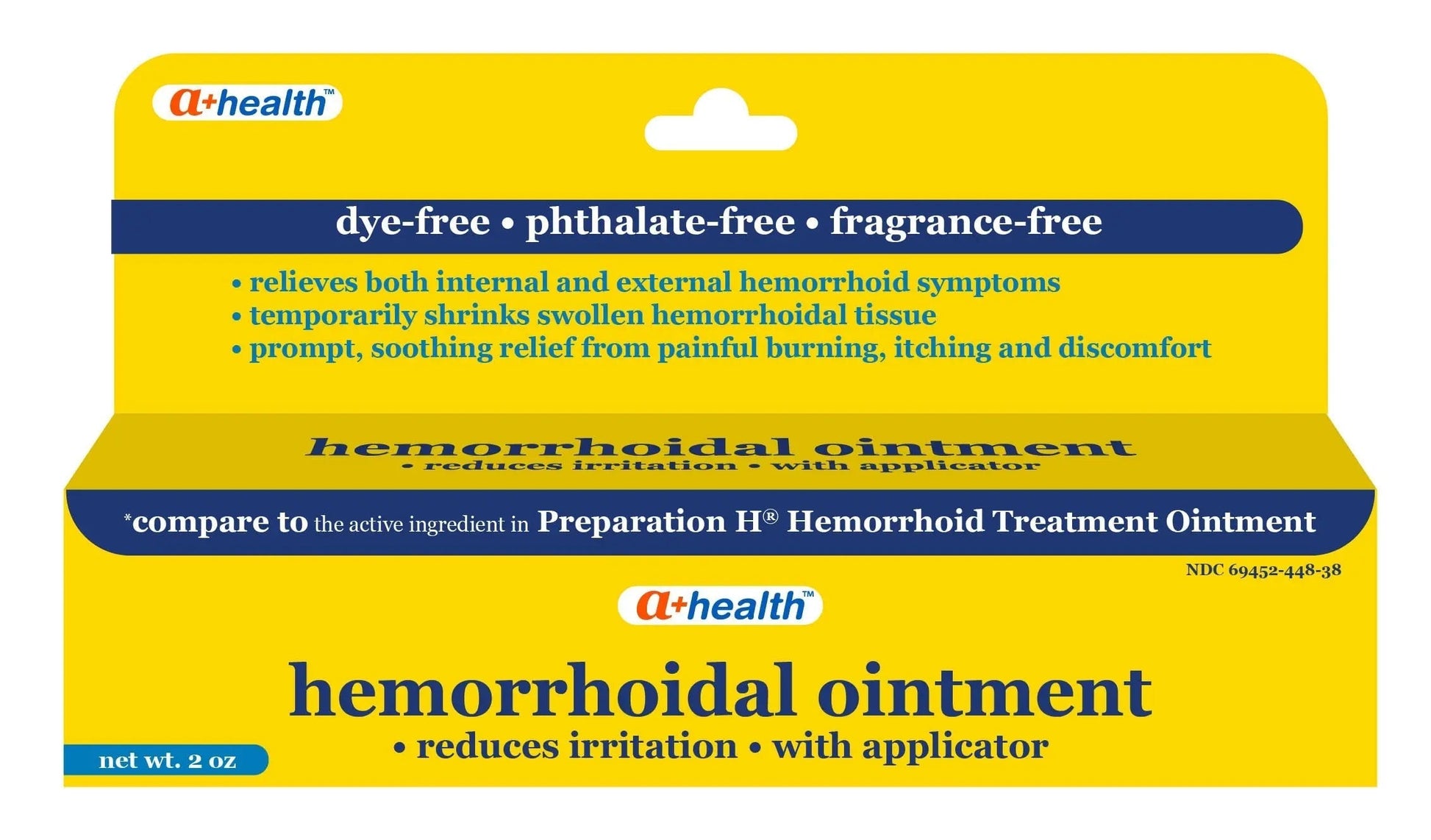 A+Health Hemorrhoid Treatment, Hemorrhoidal Ointment Relieves Symptoms of Burning, Itching, Discomfort, 2 Ounce Tube with Applicator, Reduces Irritation and Pain Relief A+Health buy supplements canada