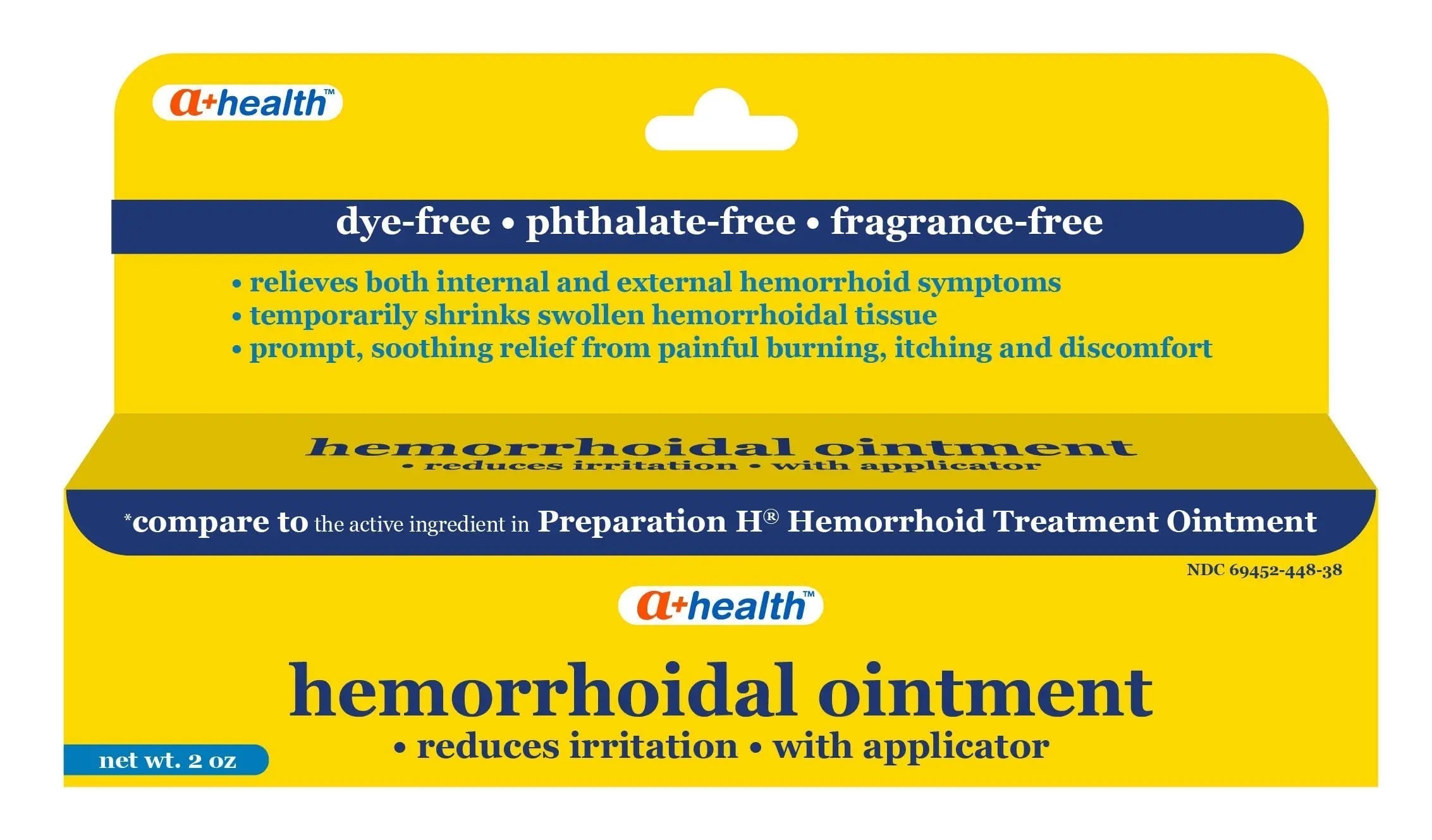 A+Health Hemorrhoid Treatment, Hemorrhoidal Ointment Relieves Symptoms of Burning, Itching, Discomfort, 2 Ounce Tube with Applicator, Reduces Irritation and Pain Relief A+Health buy supplements canada