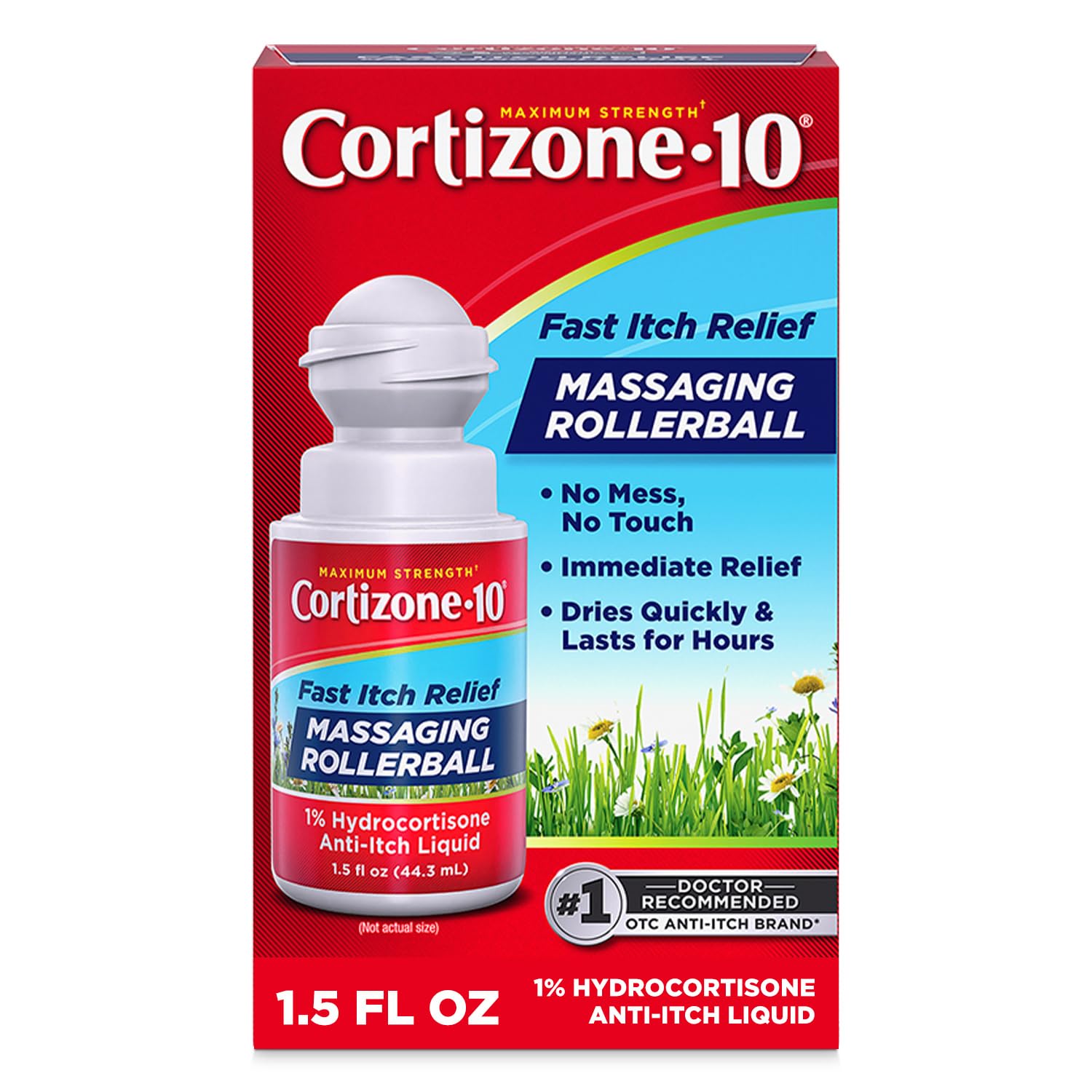 Cortizone-10 Maximum Strength Itch Relief Massaging Rollerball, 1% Hydrocortisone, Fast-Acting, Anti-Itch Liquid for Bug Bites, Rash, Eczema, Psoriasis, Poison Ivy, Oak, Sumac, 1.5 fl. oz Cortizone 10 buy supplements canada