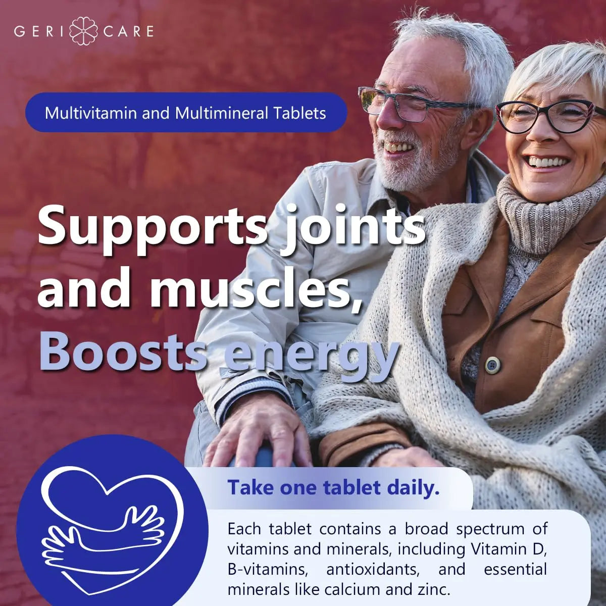GeriCare Senior Tab 50+ Multivitamin and Minerals Tablets - Immune Support - Age-Defying Nutrition, 100 Count (Pack of 2) GeriCare buy supplements canada