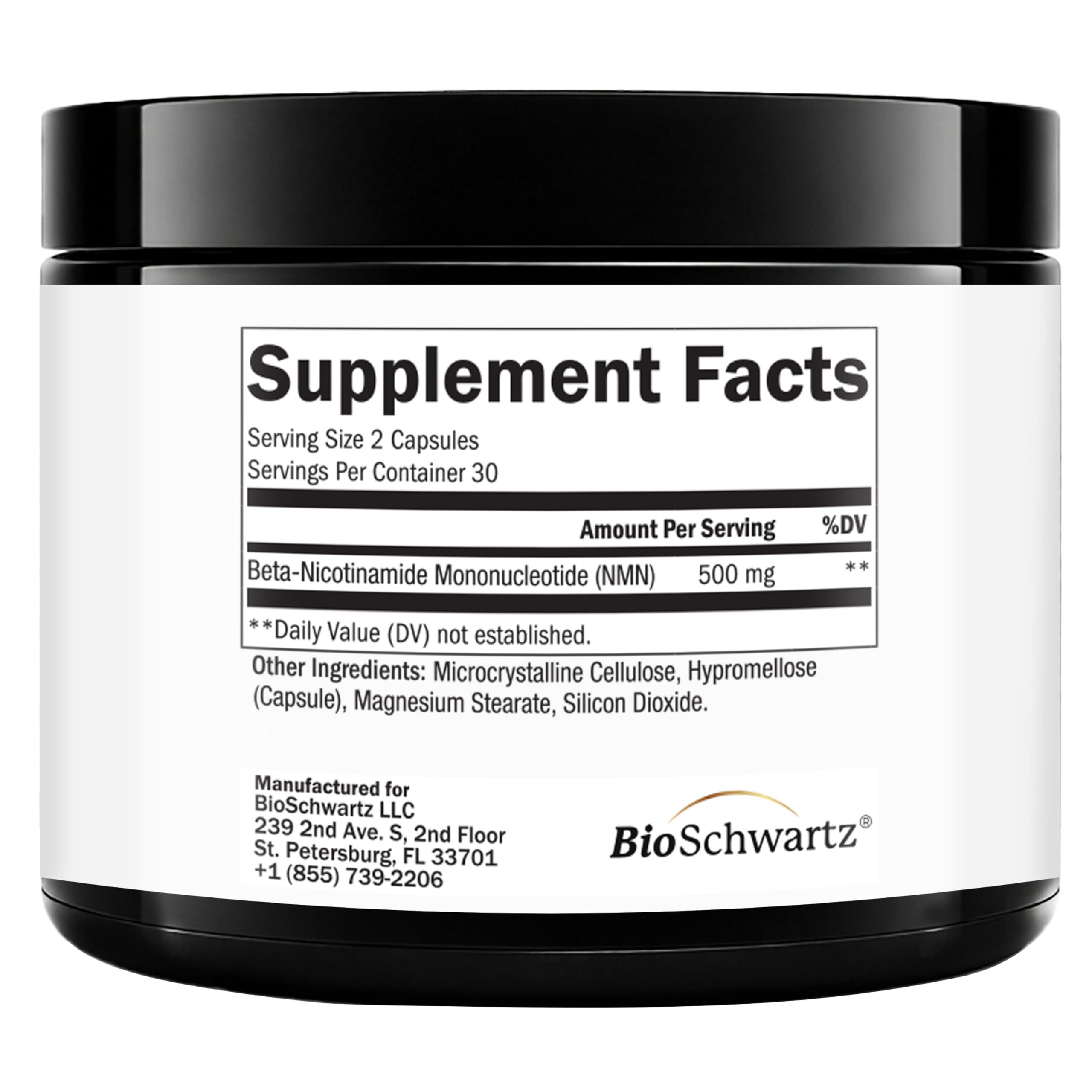 BioSchwartz NMN Supplement - 500mg Nicotinamide Mononucleotide - 30 Servings, 60 Capsules - Made in The USA with Premium Globally Sourced Ingredients, Third-Party Tested, Gluten-Free NMN Supplement BioSchwartz buy supplements canada