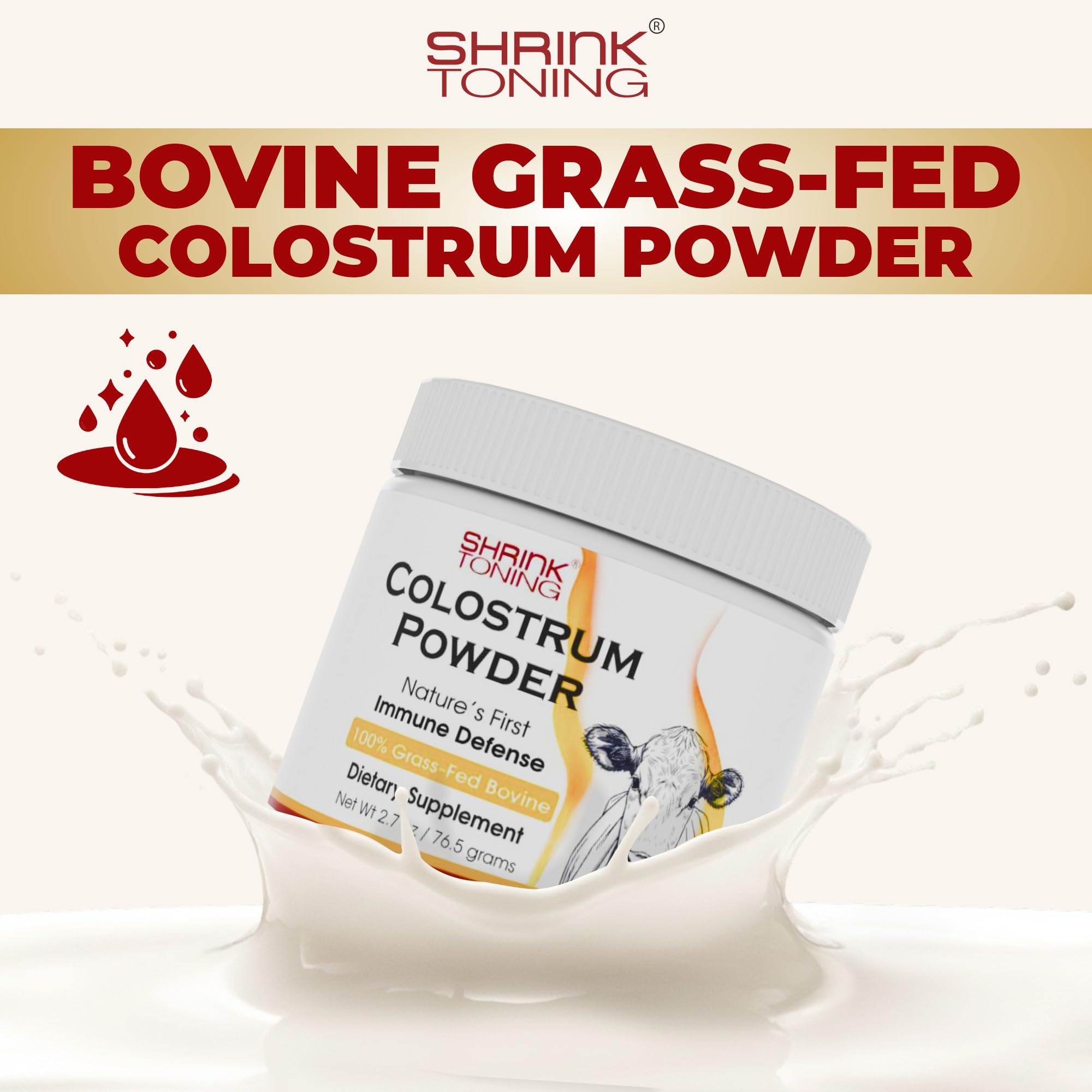 Shrink Colostrum Powder 2.7 oz – Natural Bovine Colostrum Supplement for Overall Health shrink buy supplements canada