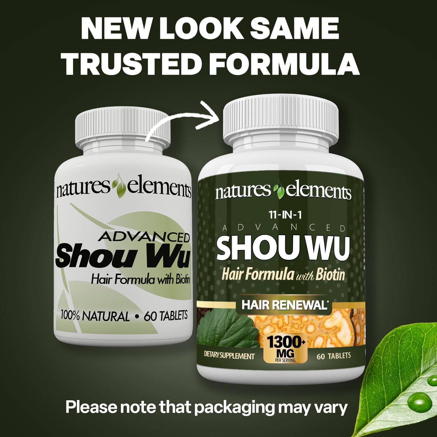 Natures Elements Advanced Shou Wu for Gray Hair – Prepared He Shou Wu for Hair Growth with Biotin, Bioperine, Fo-Ti Root & More – 100% Natural – 60 Tablets – Non-GMO, Gluten-Free Natures Elements buy supplements canada