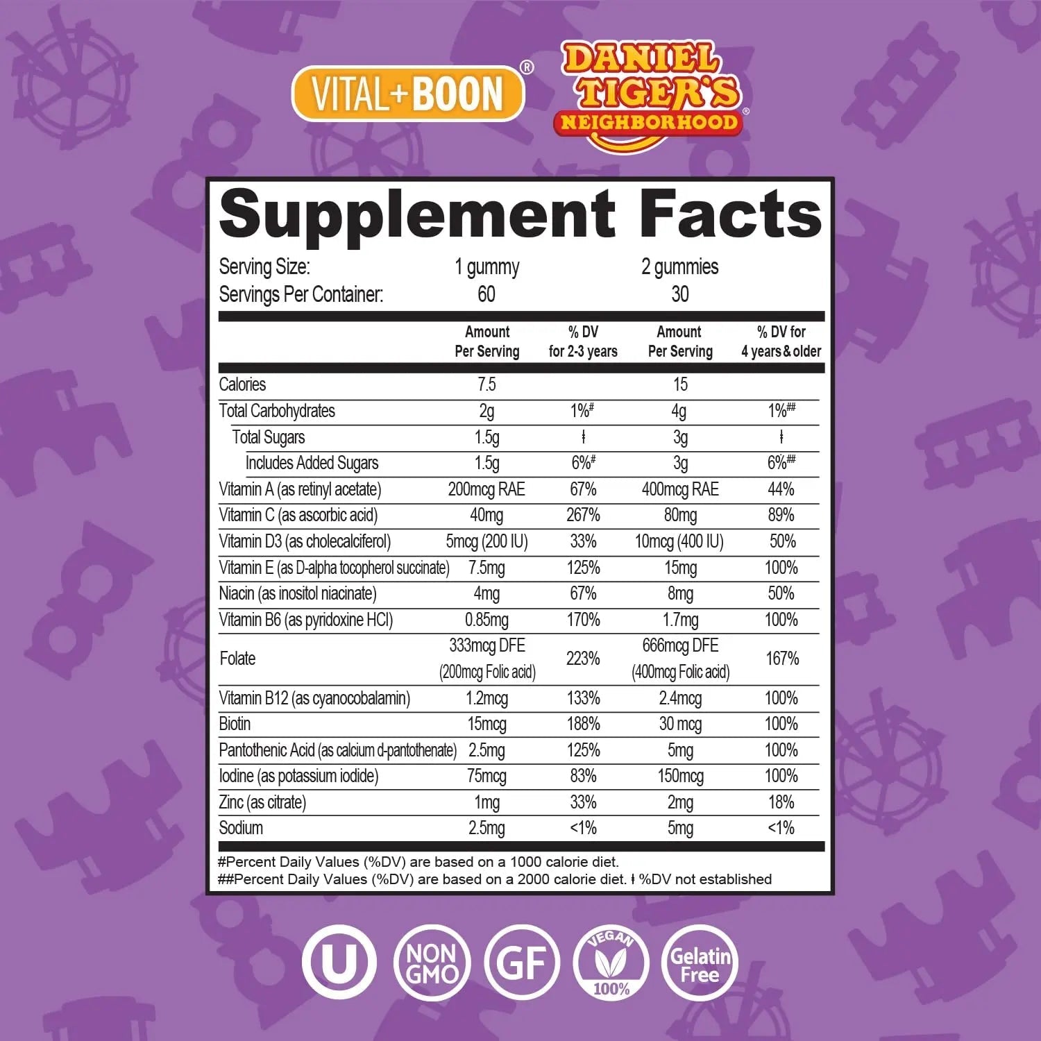Daniel Tiger - Kids Multivitamin Gummies (60 Gummy Bottle) Toddler 2+ & Kids Vitamins - 12 Essential Vitamins & Minerals to Support Bone Health, Energy Vital+Boon buy supplements canada