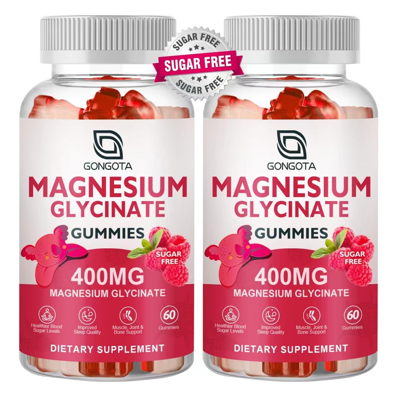 Magnesium Glycinate Gummies 400 mg with 100 mg Composite magnesium - Chelated Magnesium Potassium Supplement with Vitamin D, B6 Supports Calm, Sleep, Memory & Muscle Cramps,Sugar Free - 120 Gummies GONGOTA buy supplements canada