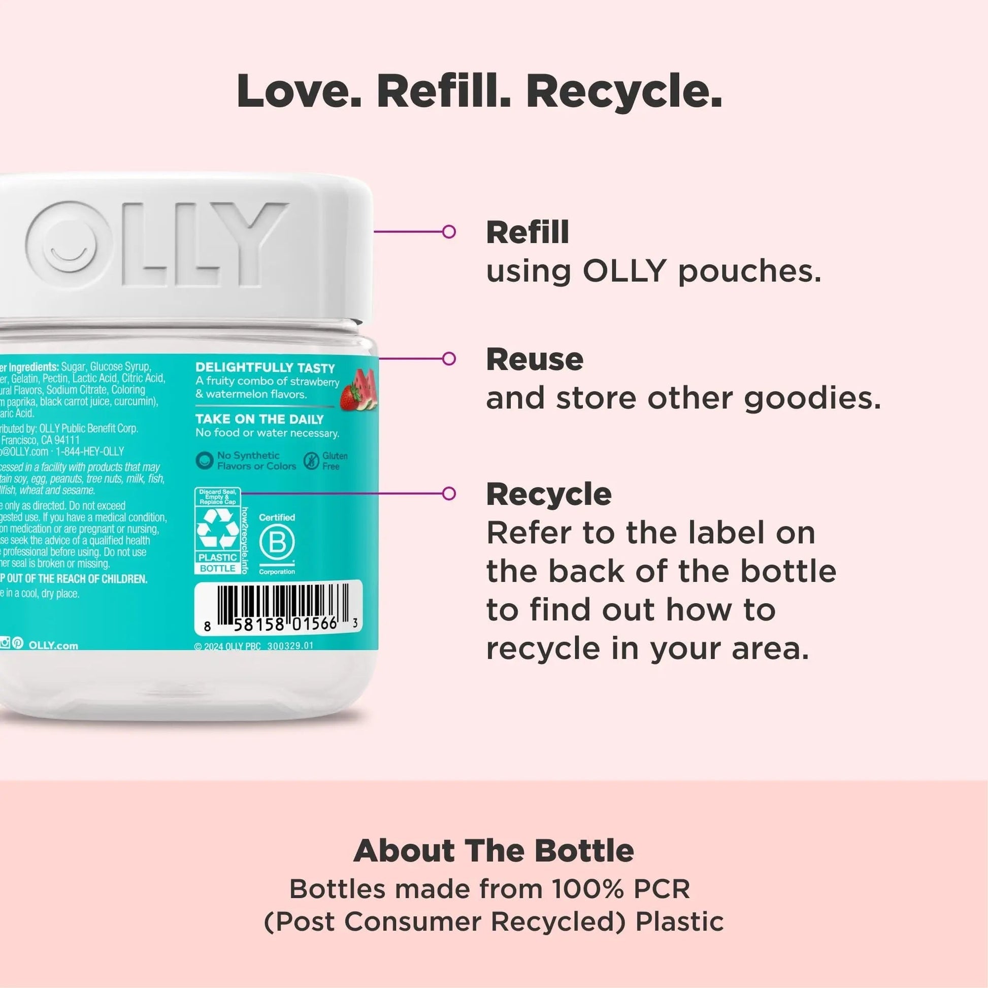 OLLY Teen Girl Multi Gummy, Healthy Skin and Immune Support, 15 Essential Vitamins, Biotin, Zinc, Calcium, Chewable Multivitamin OLLY buy supplements canada