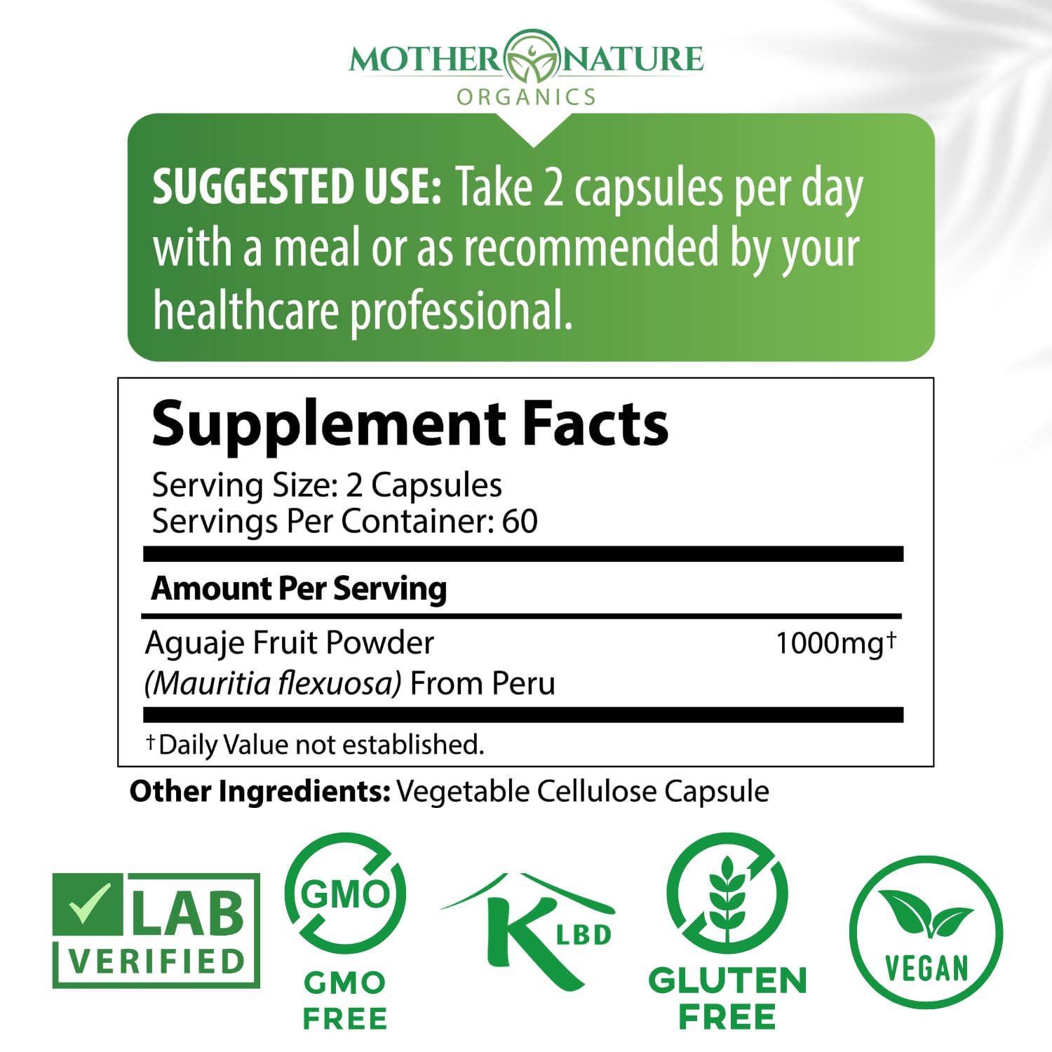 Mother Nature Aguaje Curves Capsules for Women, 1000mg (120ct), Natural & Sustainably Sourced Aguaje Fruit from Peru for Female Health, Hormone Balance, Curve Enhancer, Vegan, Non-GMO & Gluten-Free Mother Nature Organics Superfoods for Organic Living buy supplements canada