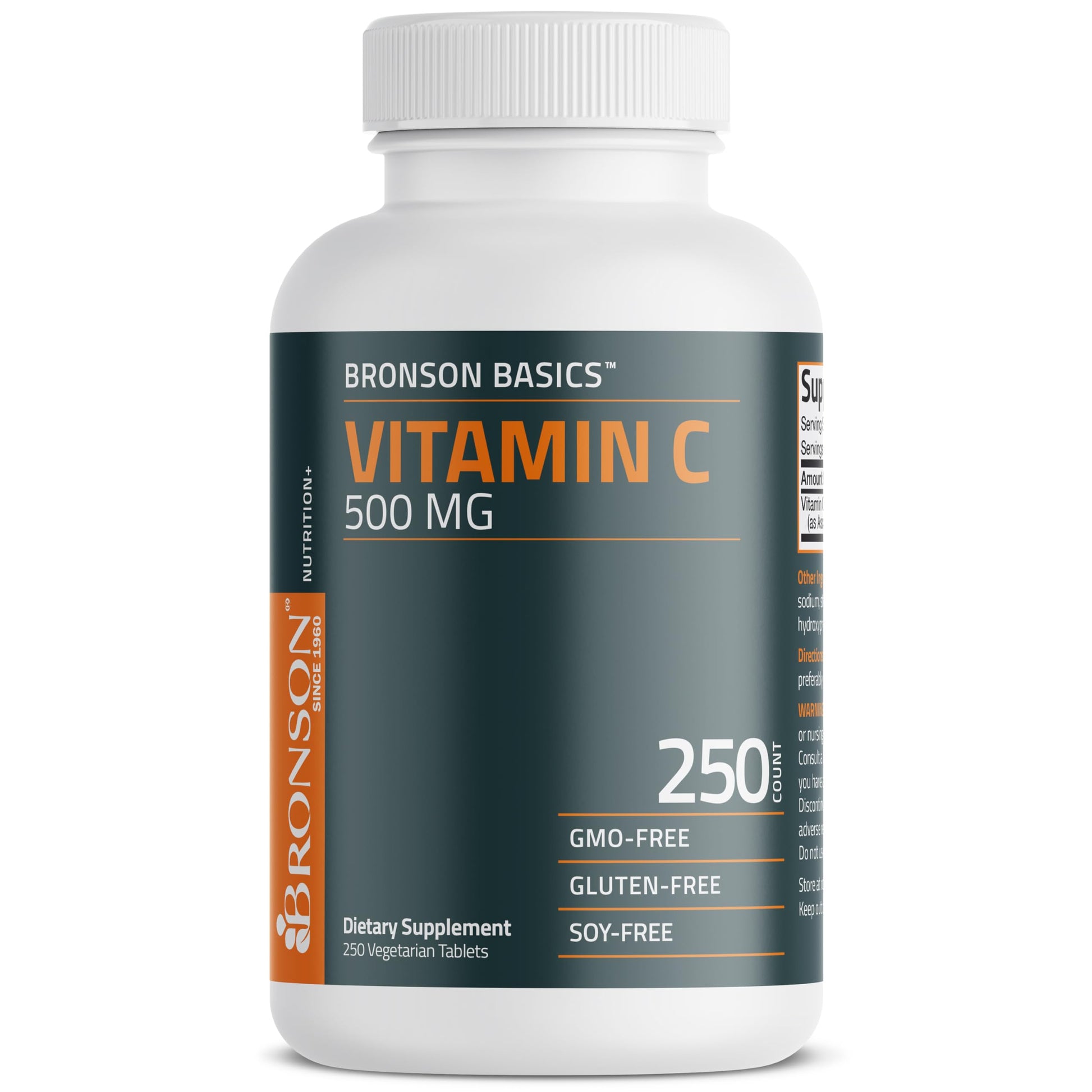 Bronson Vitamin C 500 MG Supports a Healthy Immune System & Antioxidant Protection, Non-GMO, 250 Vegetarian Tablets Bronson buy supplements canada