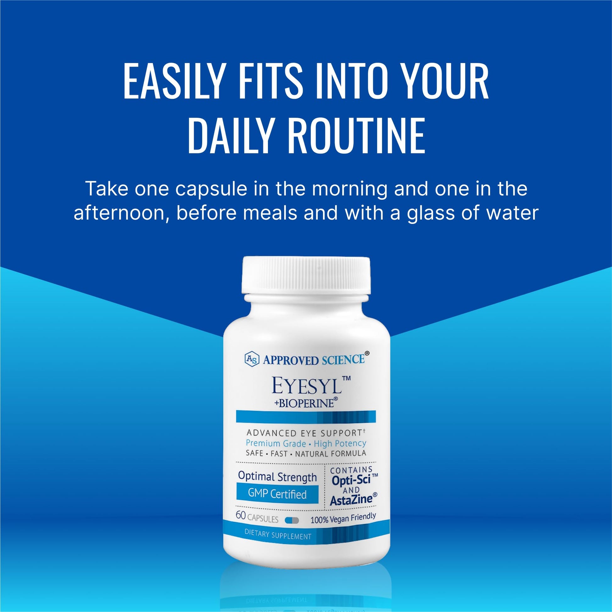 Approved Science EyeSyl - Eye Support Supplement - Chromium Picolinate, Taurine, Lutein, Zeaxanthin, Bilberry, BioPerine - 1 Month Supply - 60 Capsules - Made in The USA Approved Science buy supplements canada