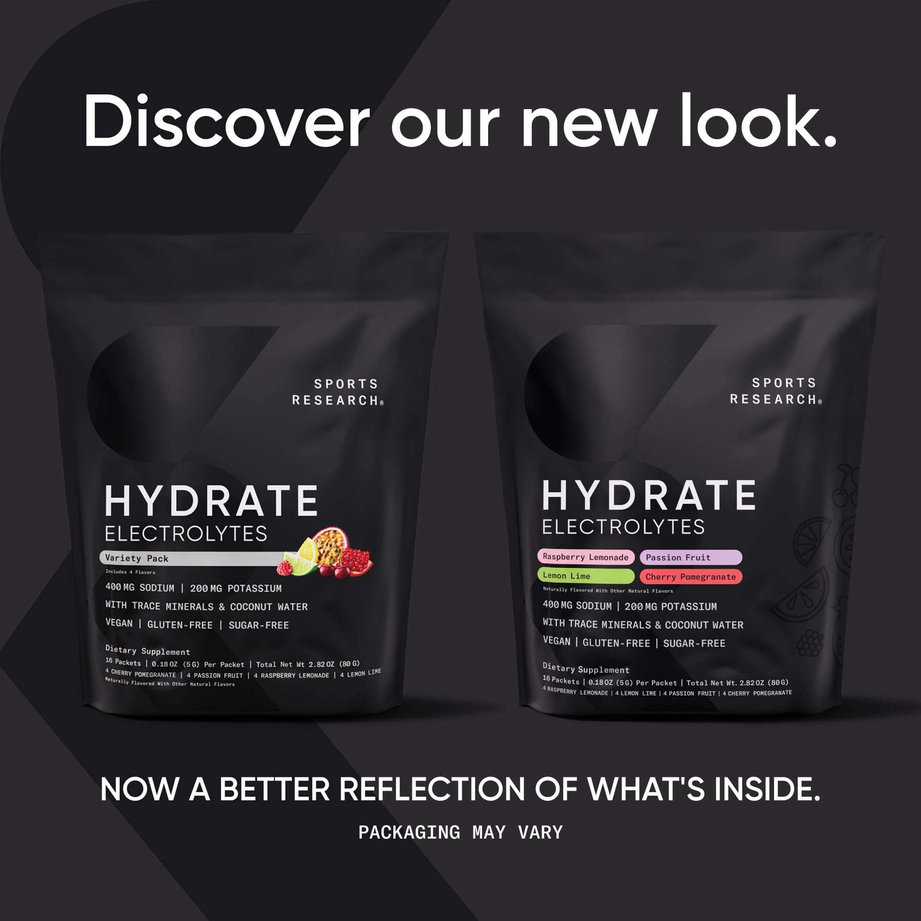 Sports Research® Hydrate Electrolytes Powder Packets - Sugar-Free & Naturally Flavored with Vitamins, Minerals, and Coconut Water - Supports Hydration - 16 Packets - Variety Pack Sports Research buy supplements canada