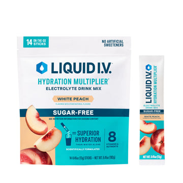 Liquid I.V.® Hydration Multiplier Sugar-Free - White Peach | Electrolyte Powder Drink Mix | 1 Pack (14 Servings) Liquid I.V. buy supplements canada