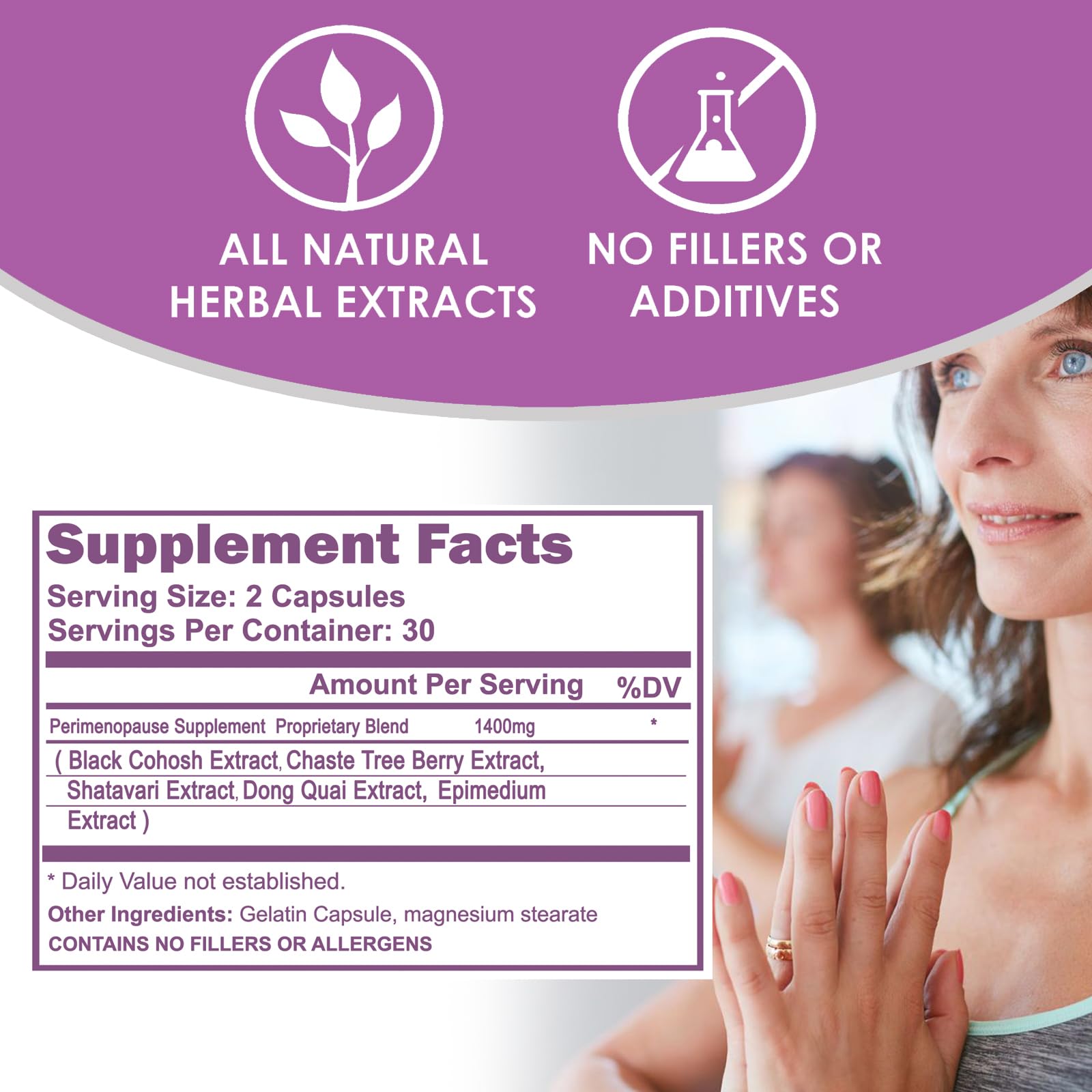 VH Nutrition Perimenopause Supplement for Women | Hot Flash, Mood, and Menstruation Cycle Support | 100% Herbal Formula: Black Cohosh, Vitex, & Shatavari. No Additives, or Fillers VH Nutrition buy supplements canada