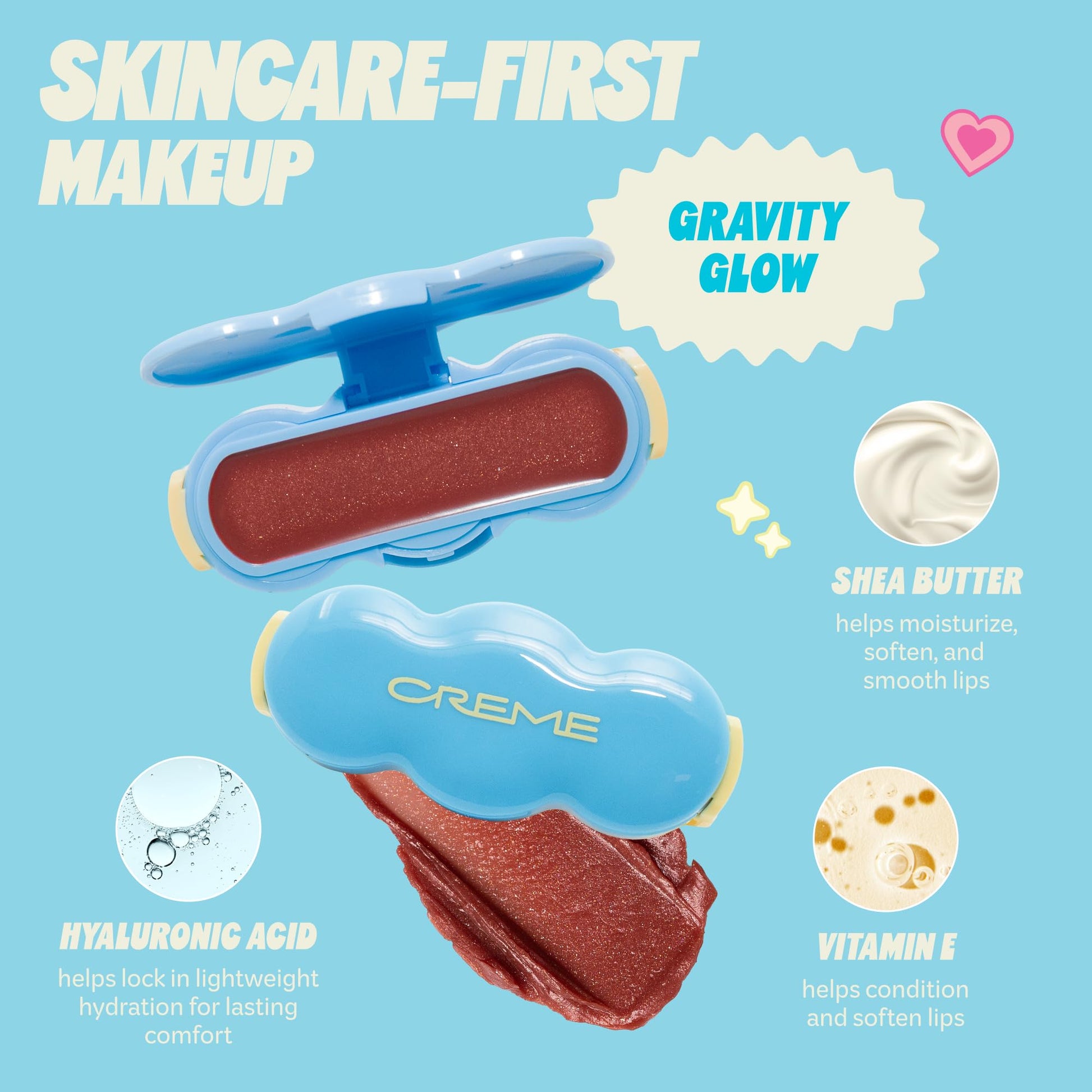 The Crème Shop Shimmer Pop Clip-On Lip Gloss | Korean Makeup, Cute Clip Accessory, Hydrating, Non-Sticky, Shea Butter, Hyaluronic Acid, Vitamine E- Gravity Glow The Crème Shop buy supplements canada