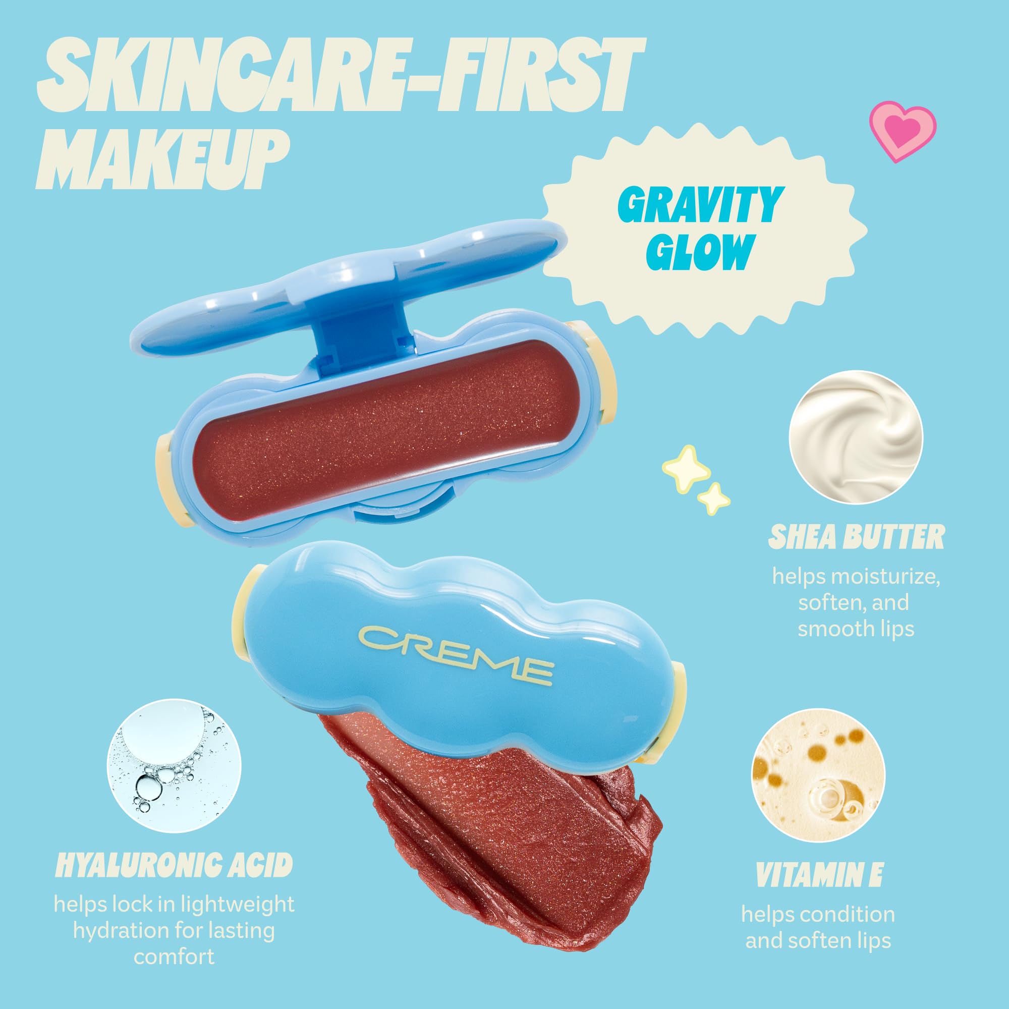 The Crème Shop Shimmer Pop Clip-On Lip Gloss | Korean Makeup, Cute Clip Accessory, Hydrating, Non-Sticky, Shea Butter, Hyaluronic Acid, Vitamine E- Gravity Glow The Crème Shop buy supplements canada