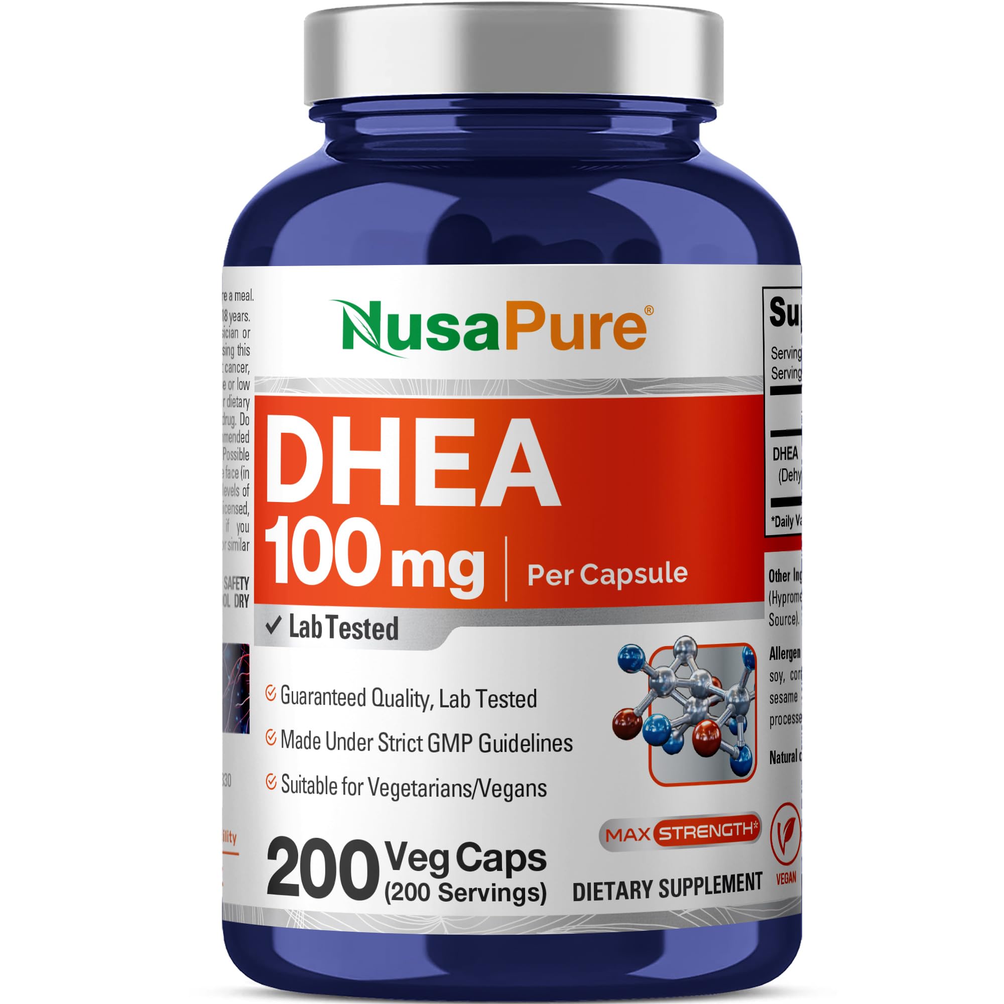 NusaPure DHEA 100mg 200 Veggie Capsules (Vegetarian, Non-GMO) NusaPure buy supplements canada