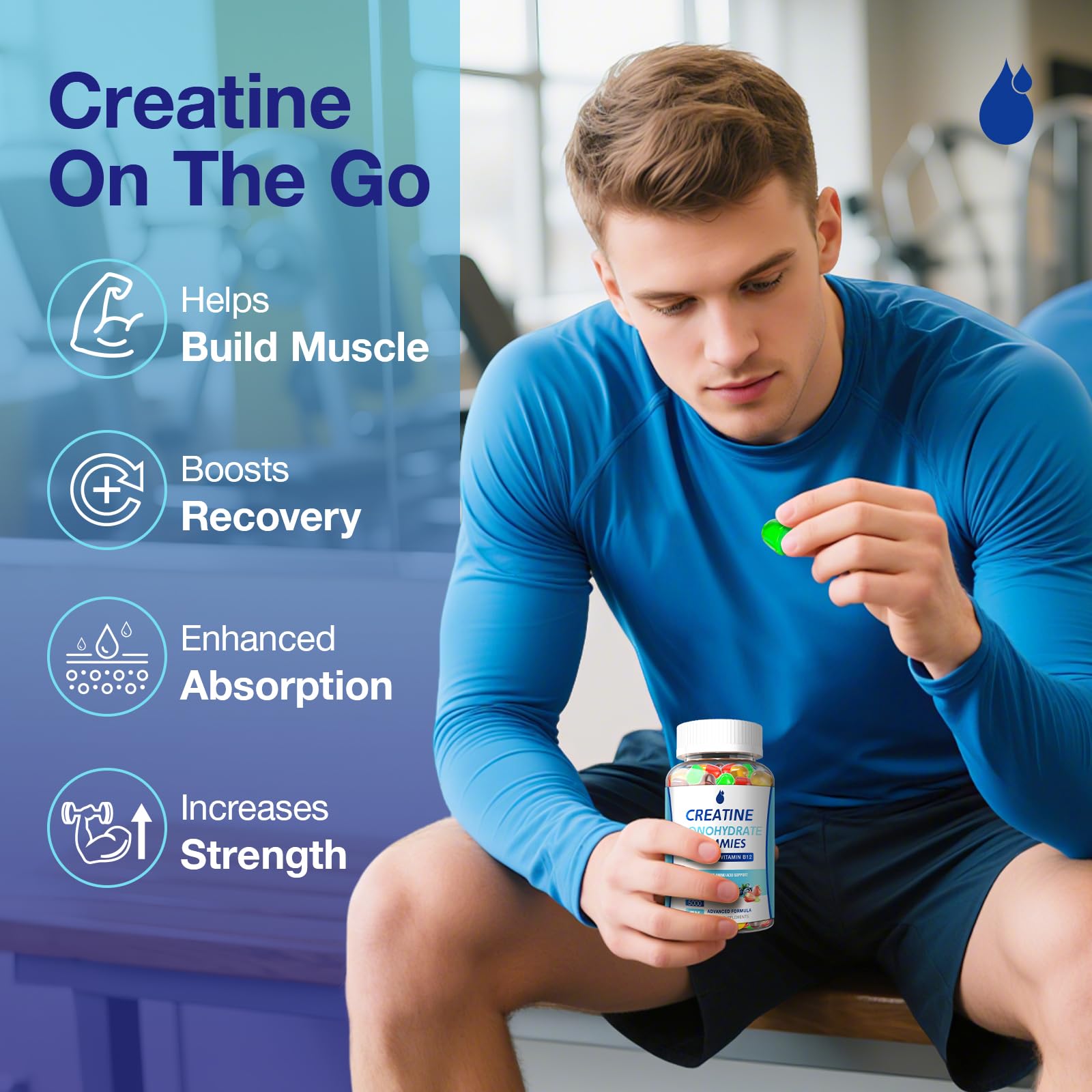 MaxHemp Creatine Gummies for Men & Women - Creatine Monohydrate Gummies 5g, Muscle Builder, Energy Boost & Pre-Workout Supplement, MaxHemp buy supplements canada