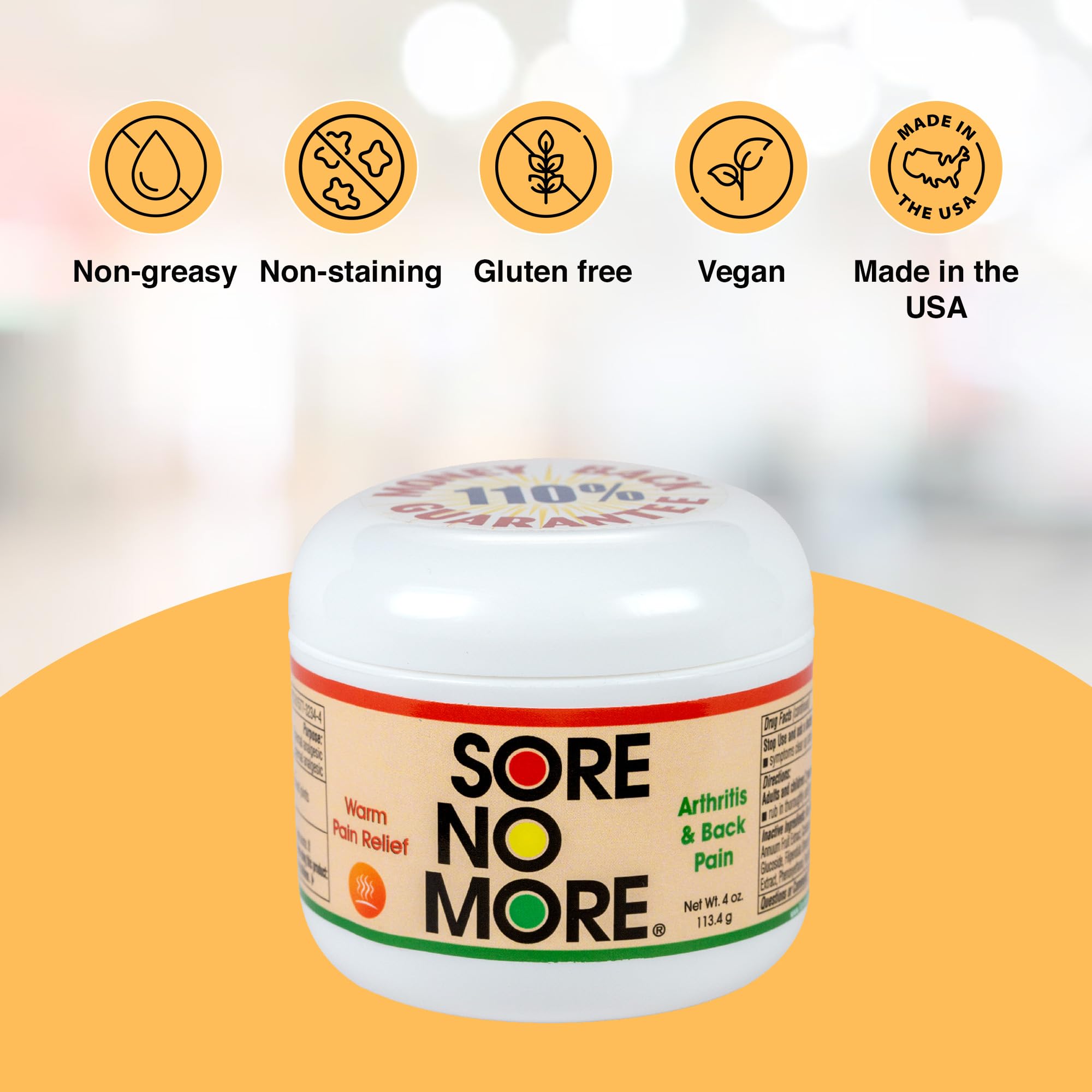 Sore No More Warm Arthritis Pain Relief Cream – Targeted Reliever for Back, Neck, Hands & Feet – Soothing & Fast-Acting Formula for Aches and Pains – Non-Greasy with Orange Aroma – 4 oz Sore No More buy supplements canada