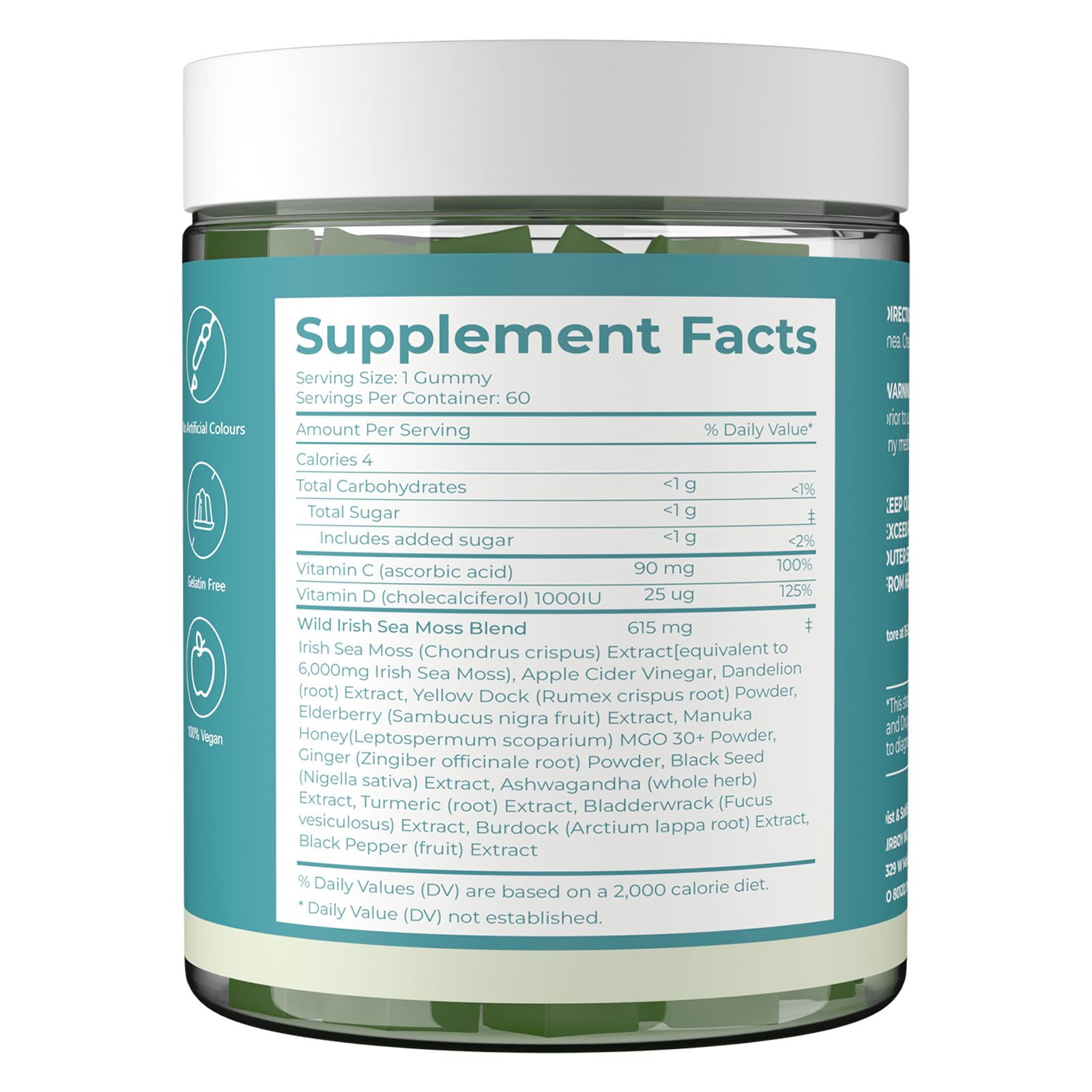 Sea Moss Gummies 16-in-1 - Ashwagandha Black Seed Oil Bladder Wrack Turmeric Vitamin C & D3 with Manuka Burdock Root Dandelion Yellow Dock Natural Detox & Liver Health Immune Support, Energy Boost GRGTP buy supplements canada
