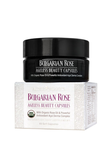Alteya Organics Bulgarian Rose Ageless Beauty Capsules with Bulgarian Rose Oil and Antioxidant Acai Derma Complex - 30 Servings Alteya Organics buy supplements canada