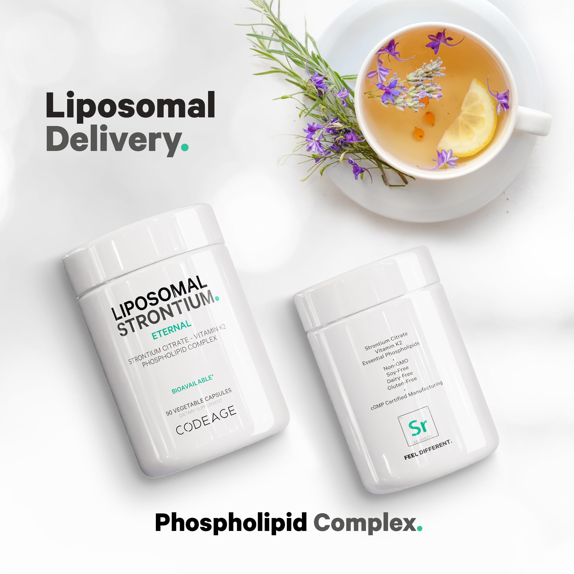 Codeage Liposomal Strontium Supplement - Strontium Citrate, Vitamin K2 MK-7, Liposomal Delivery, Non-GMO, Gluten-Free - 90 Capsules Codeage buy supplements canada