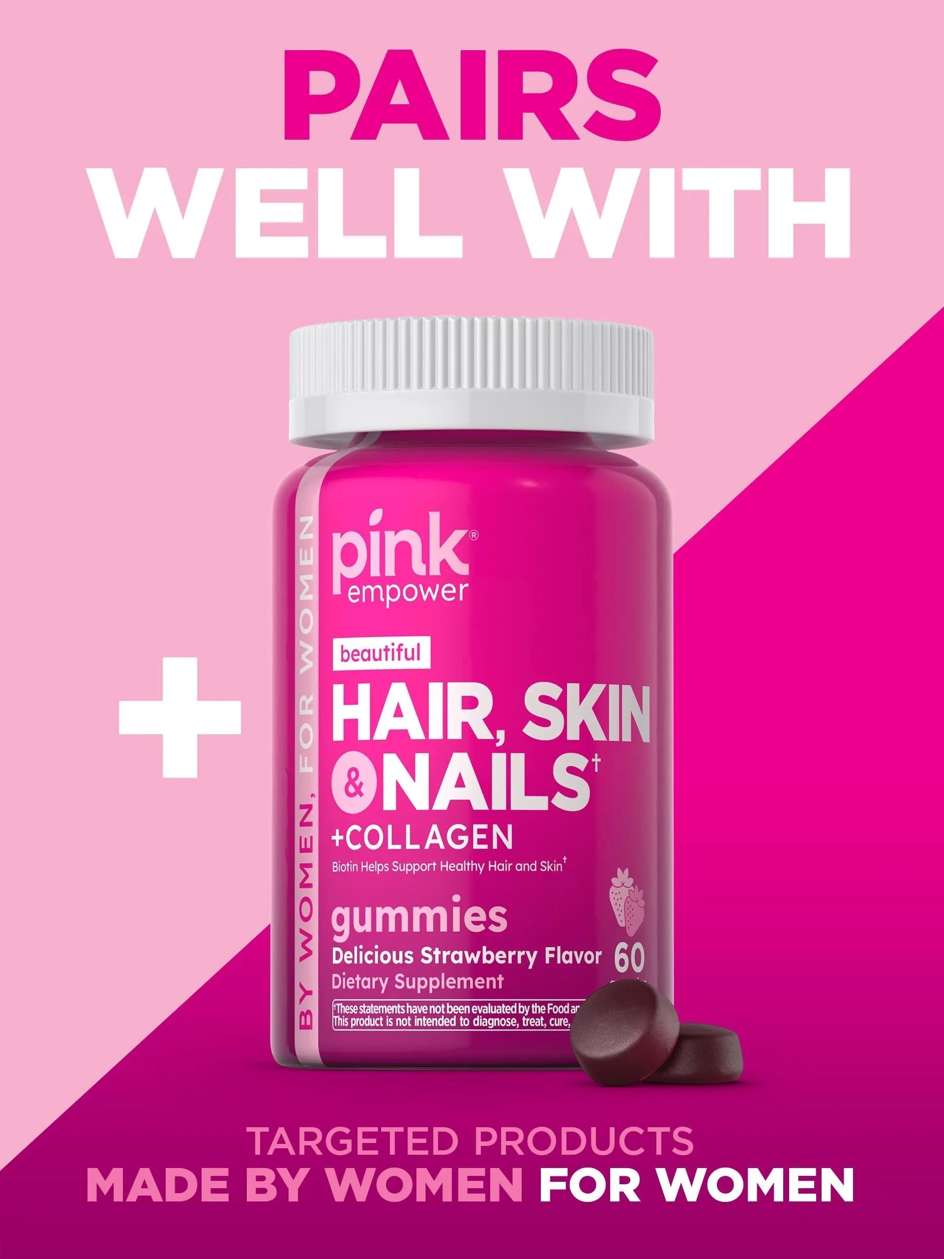 PINK Multivitamin Gummies for Women | Non-GMO & Gluten Free | Plus Collagen & Biotin | Mixed Berry Flavor PINK buy supplements canada