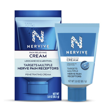 Nervive Pain Relieving Cream, Max Strength Non-Greasy Topical Pain Reliever with Lidocaine and Menthol for Toes, Feet, Fingers, Hands, Legs & Arms, 3.0oz Nervive buy supplements canada