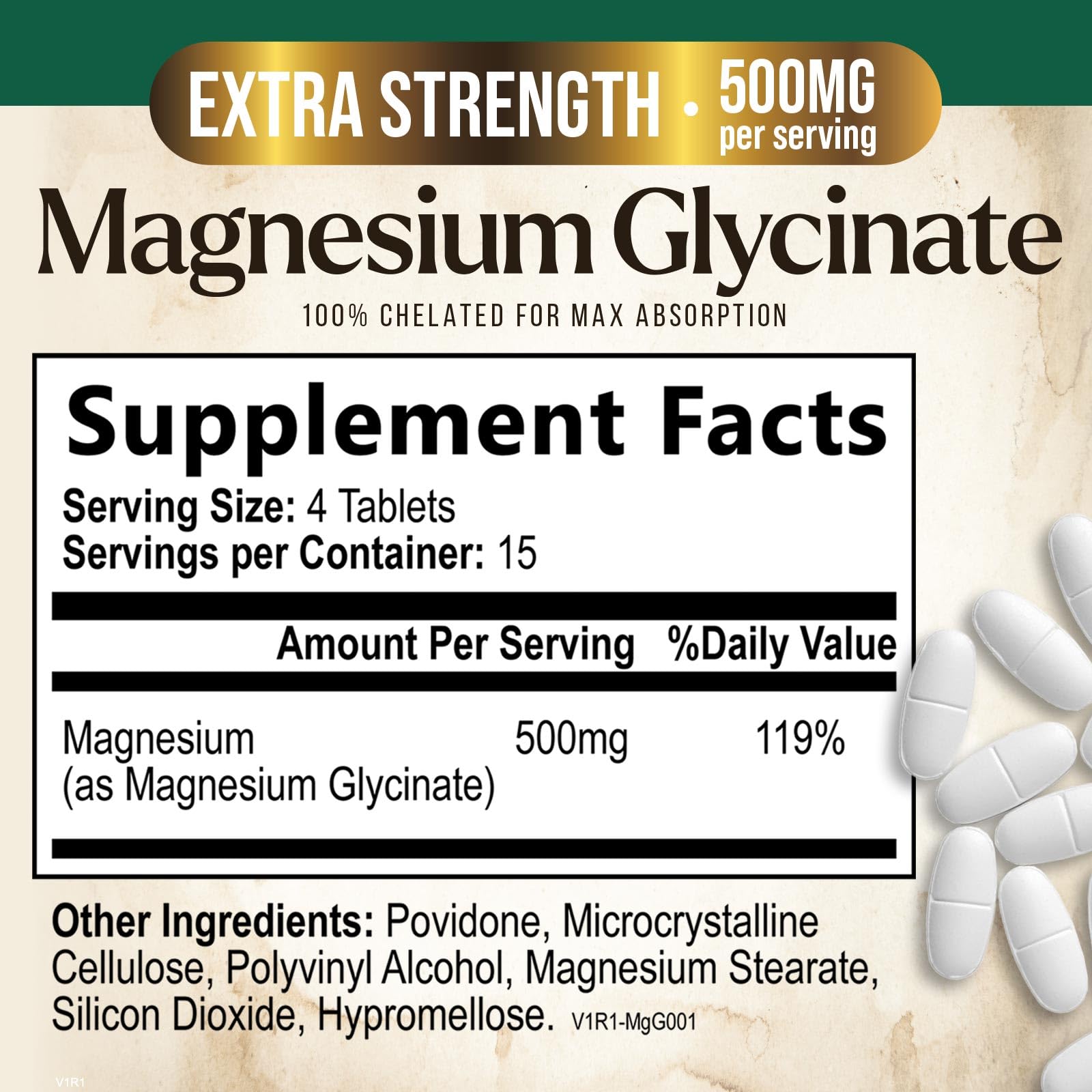 Magnesium Glycinate 500mg Per Serving - High Absorption Chelated Magnesium Supplement for Muscle, Bone and Heart Health Support - Easy Digestion & Gentle on Your Stomach - USA Bottled - 60 Tablets Nature's Peak buy supplements canada