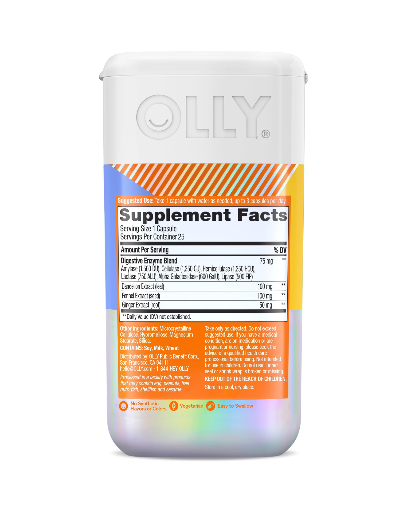 OLLY Beat The Bloat Capsules, Digestive Support Enzymes, Supplement for Women - 25 Count OLLY buy supplements canada
