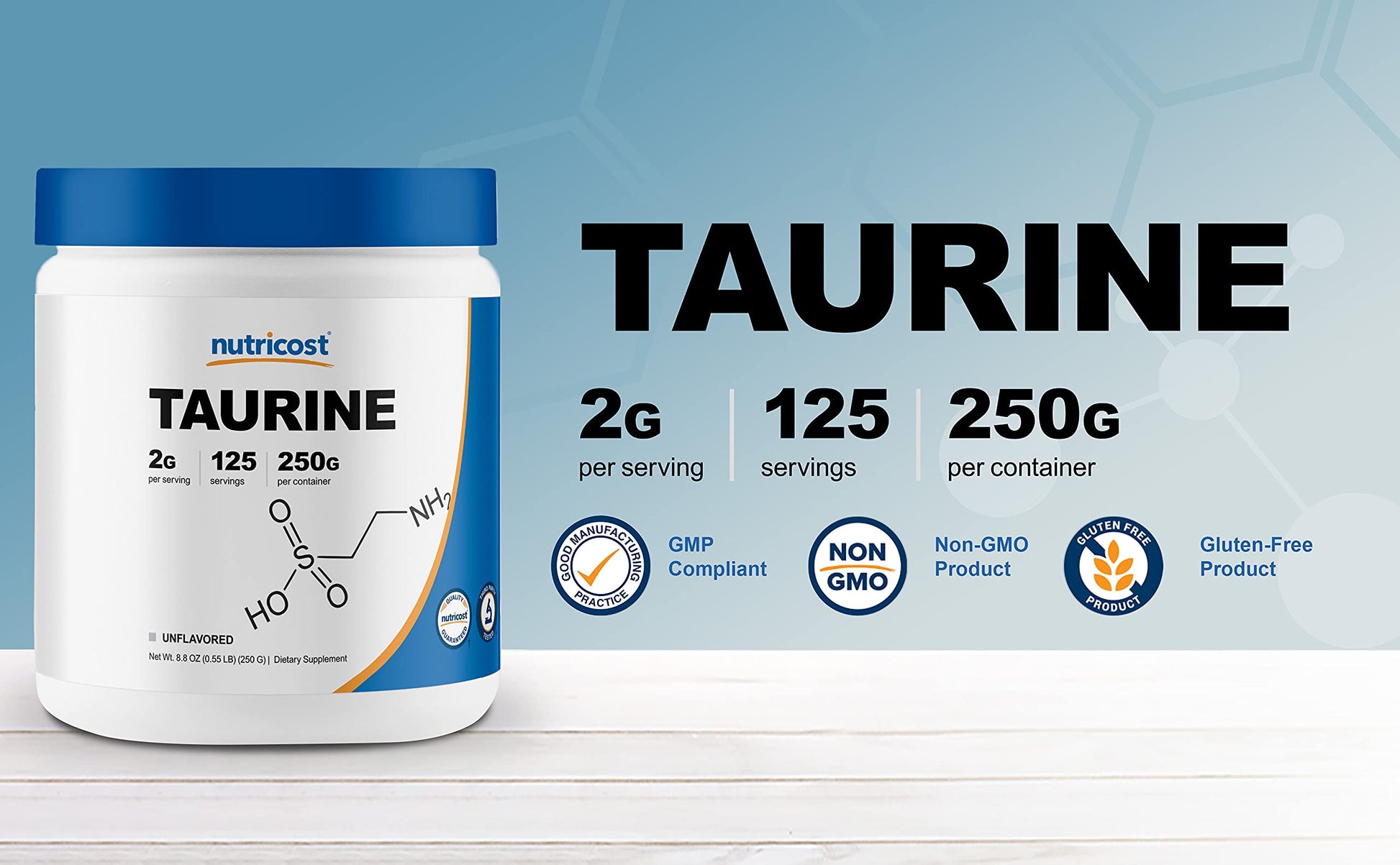 Nutricost Taurine Powder 250 Grams - 125 Servings, 2000mg Per Serving Nutricost buy supplements canada