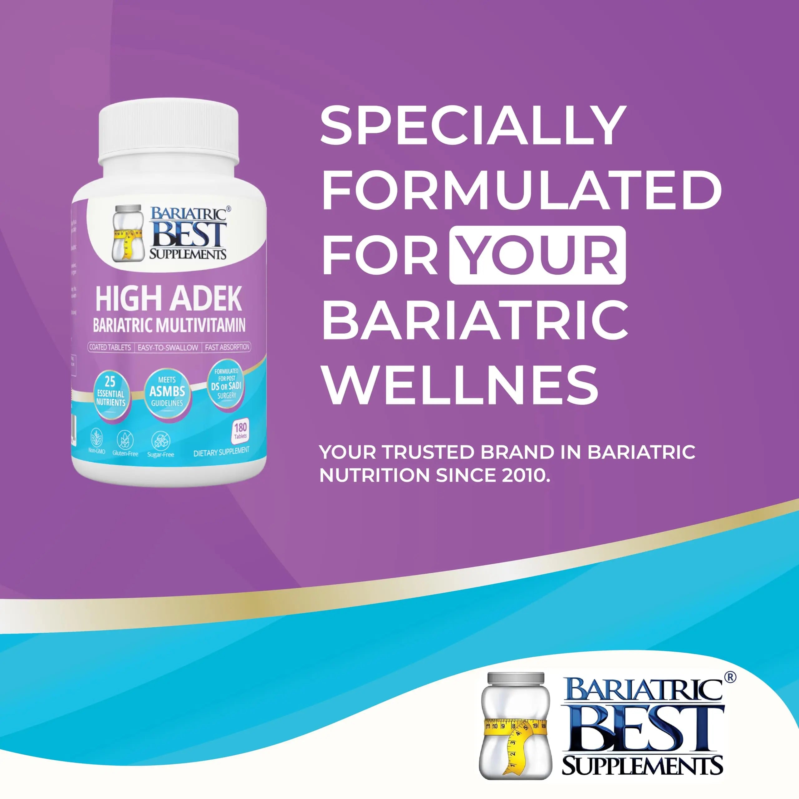 High A D E K Bariatric Multivitamin for Post DS/SADI Surgery, 25 Essential Nutrients for Post-Weight Loss Surgery, 180 Tablets Bariatric Best Supplements buy supplements canada