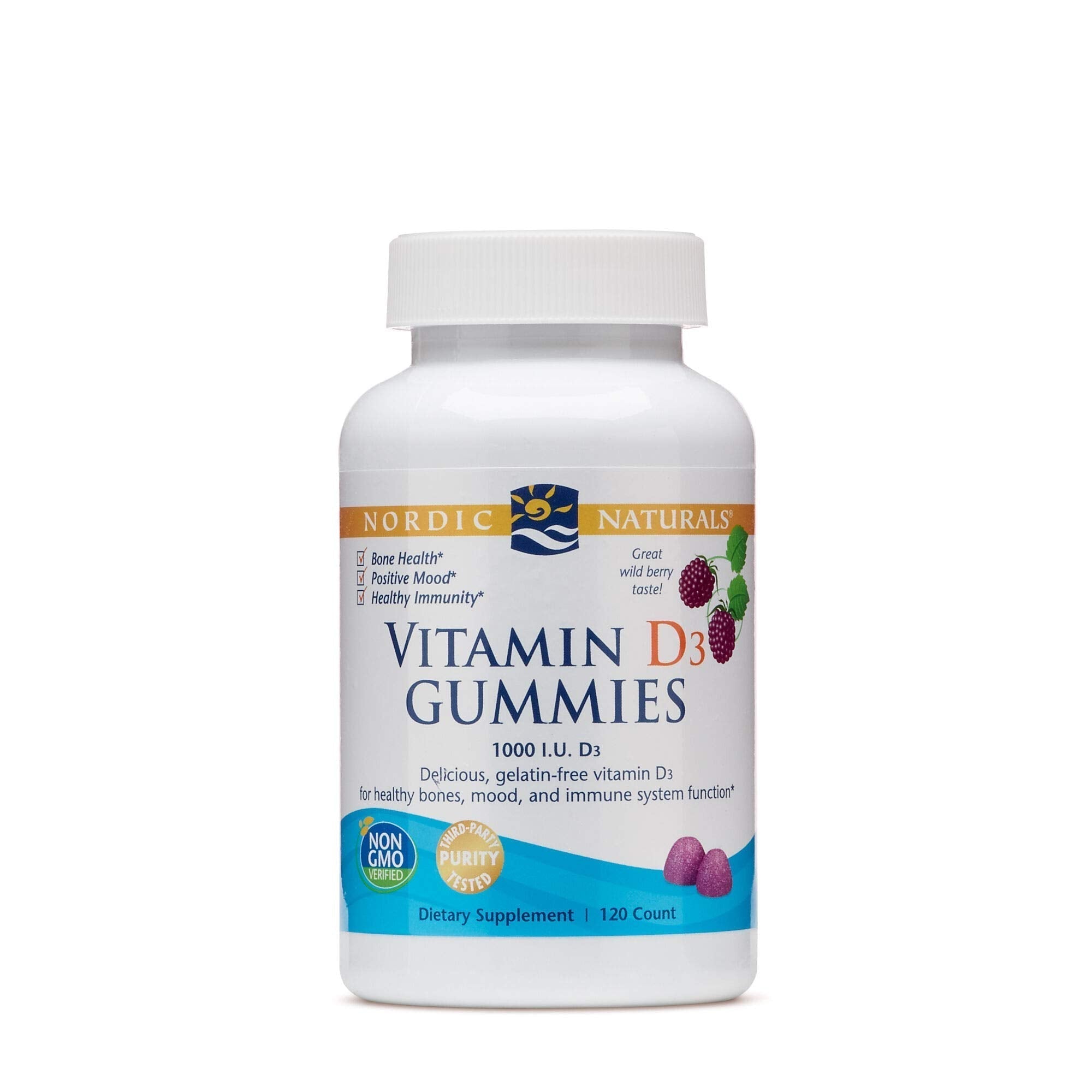 Nordic Naturals Vitamin D3 Gummies, Wild Berry - 120 Gummies - 1000 IU Vitamin D3 Nordic Naturals buy supplements canada